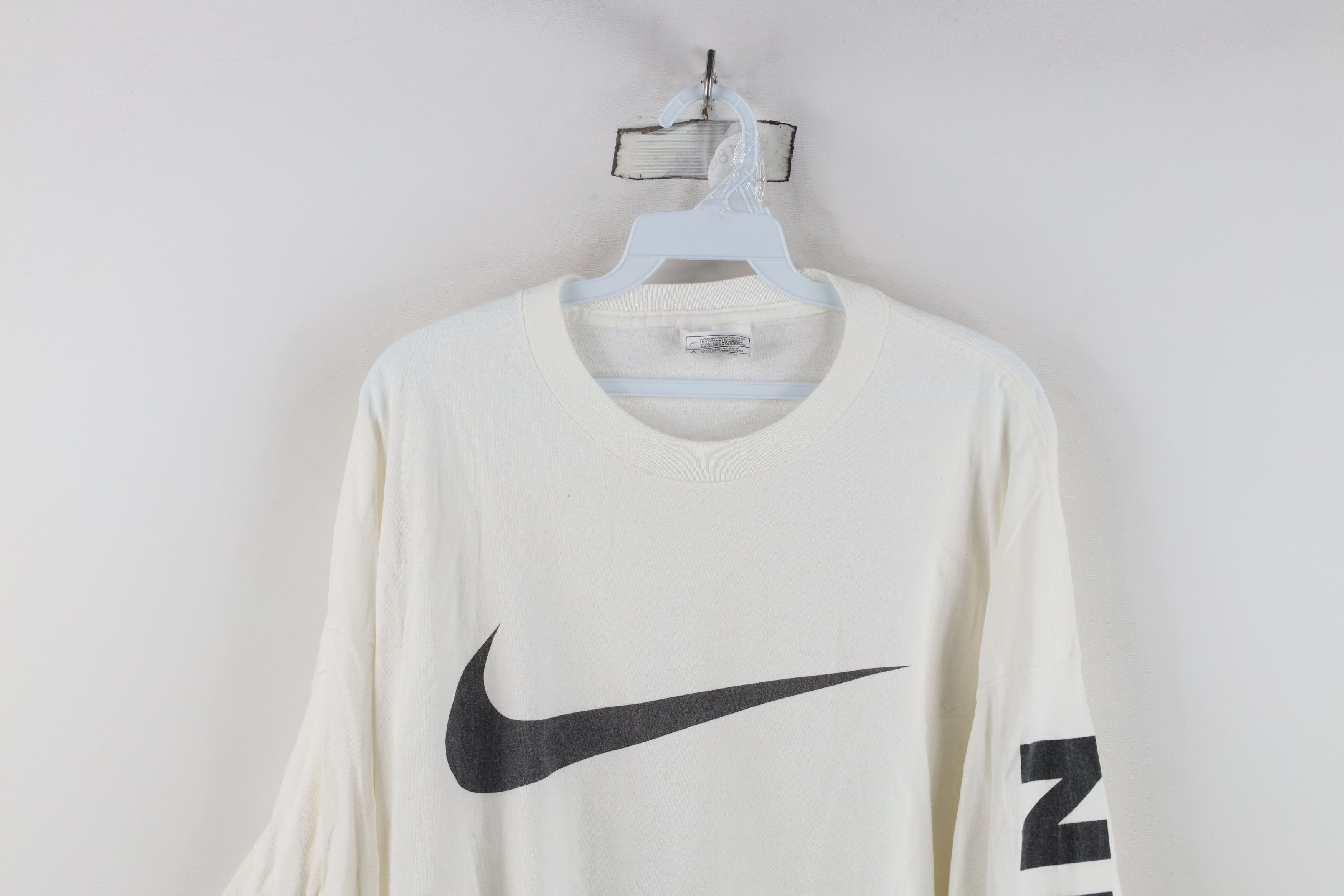 Nike Vintage 90s Nike Big Center Swoosh Long Sleeve T-Shirt USA Size US XXL / EU 58 / 5 - 2 Thumbnail