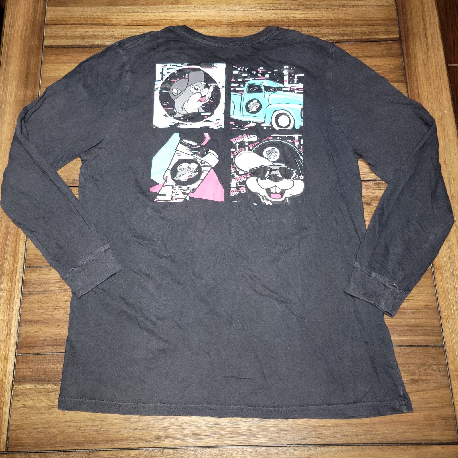 Other Buc-ee's LS Black Unisex Tee Retro 4 Squares - Size Large Size L / US 10 / IT 46 - 2 Thumbnail