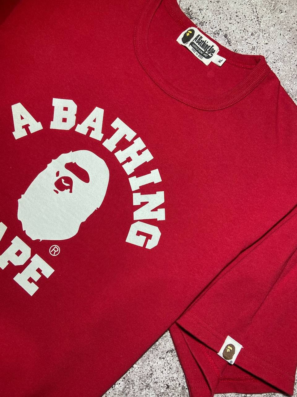 Bape Bape A Bathing Ape Red Big Logo Printed T-shirt Cotton Size US XL / EU 56 / 4 - 9 Thumbnail