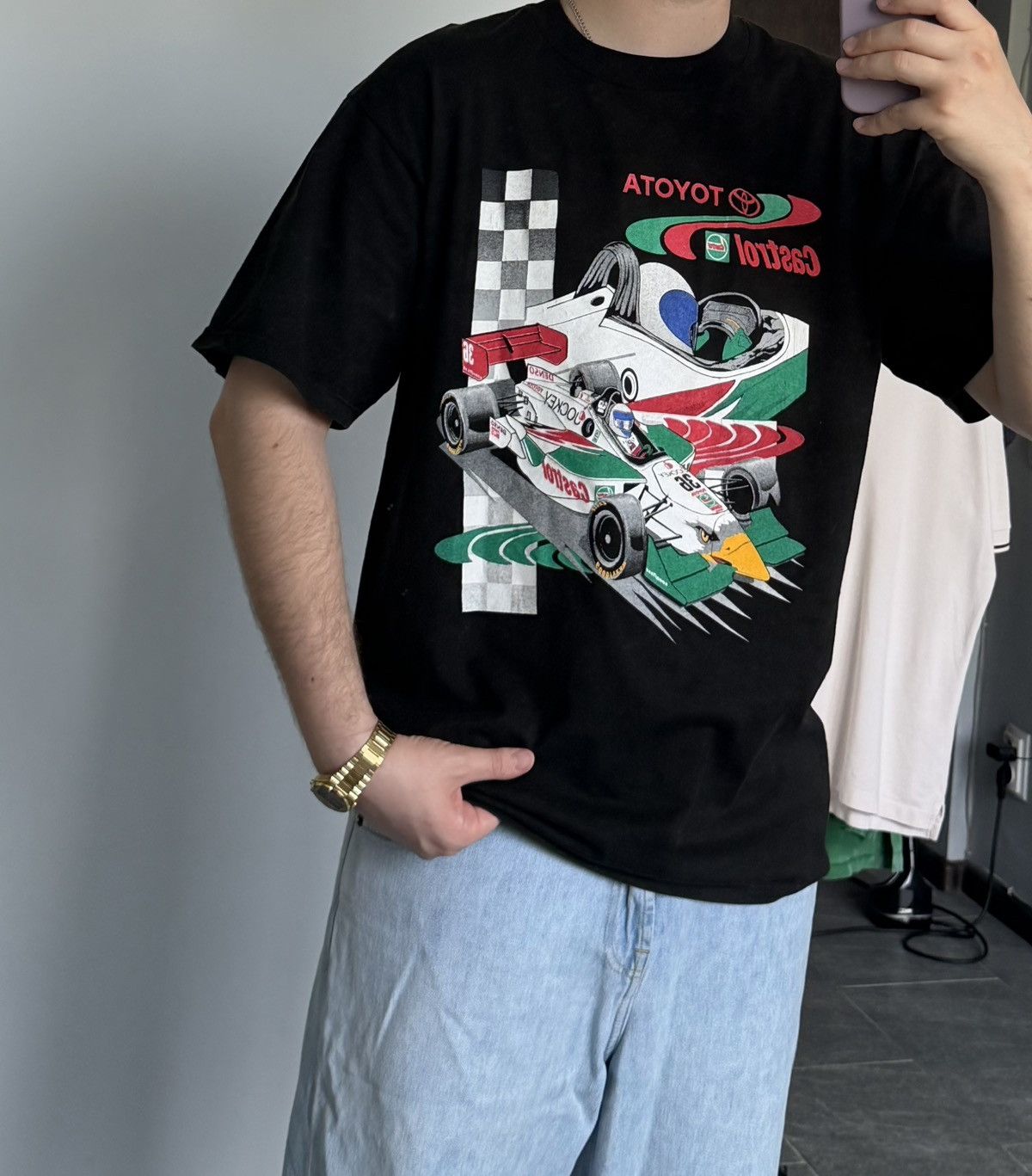 Formula 1 90s TOYOTA CASTROL Made in USA Vintage Racing Tee shirt Size US XL / EU 56 / 4 - 7 Thumbnail