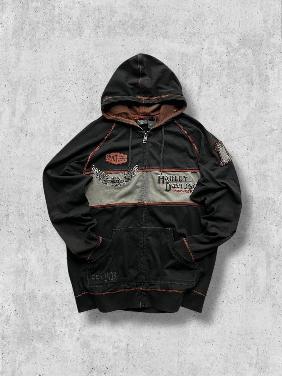 Harley Davidson HARLEY DAVIDSON Vintage hoodie hooded USA 🇺🇸 Size US L / EU 52-54 / 3 - 3 Thumbnail