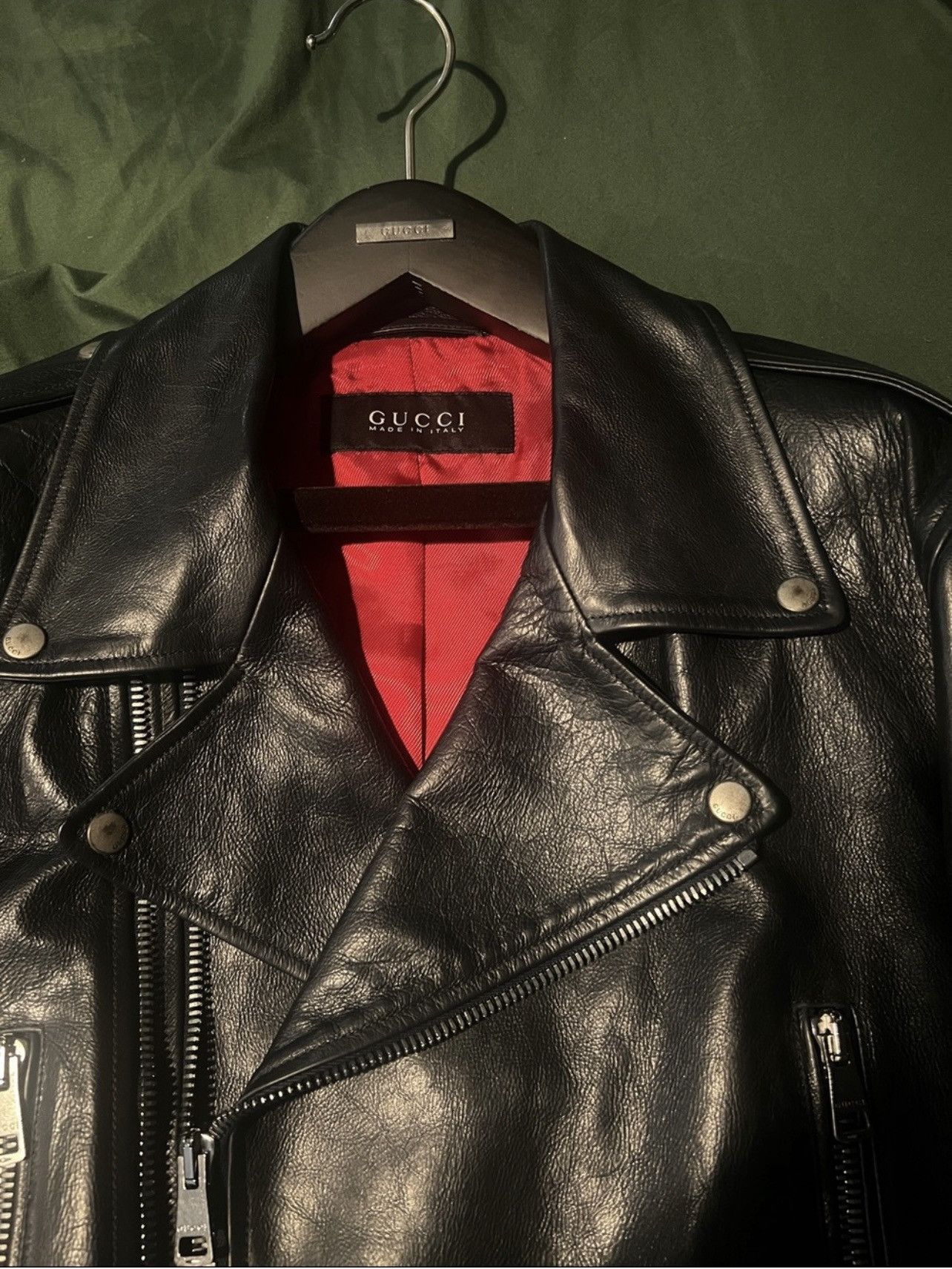 Gucci Gucci Men’s Leather Biker Jacket Size US L / EU 52-54 / 3 - 2 Thumbnail