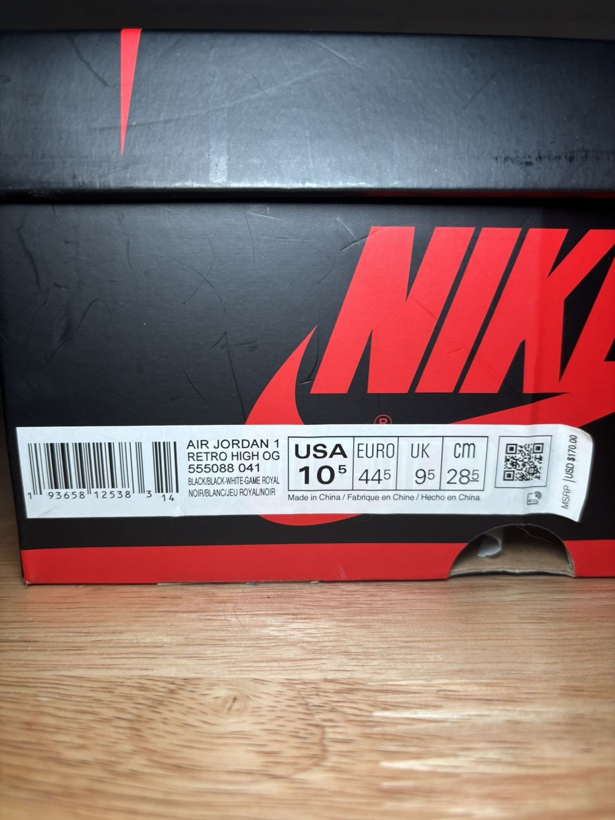 Jordan Brand × Nike Nike Air Jordan 1 Retro High OG “Royal Toe” Size 10.5 Size US 10.5 / EU 43-44 - 10 Thumbnail