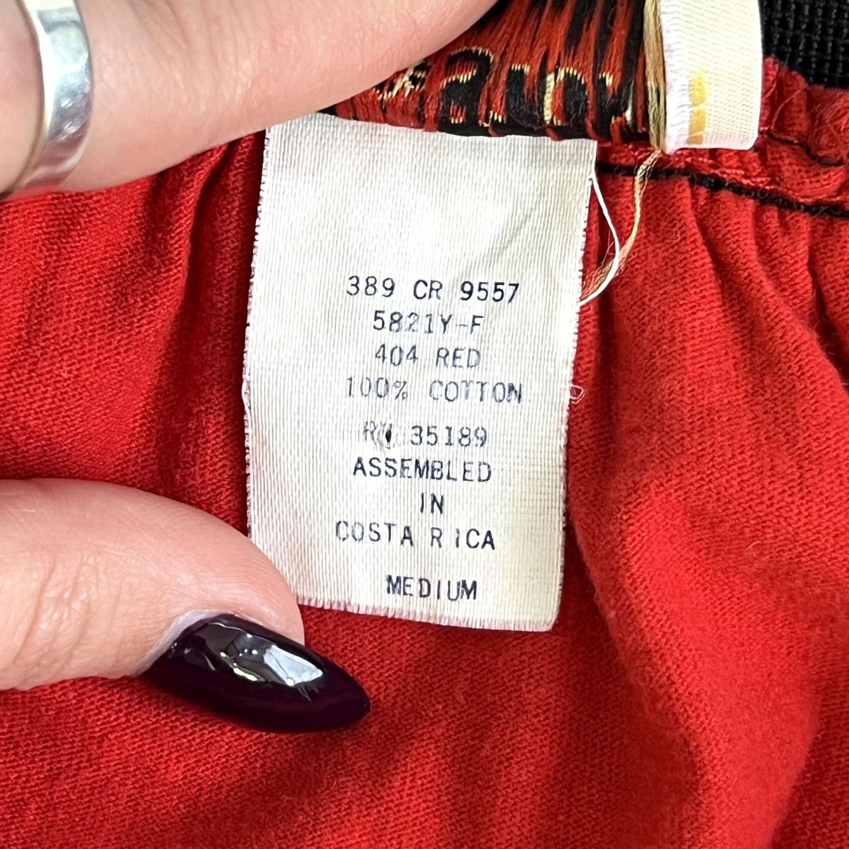 Vintage VINTAGE River Stone Skirt Womens Medium Red Cotton Skater Mini Elastic Waist Size 32" / US 10 / IT 46 - 5 Thumbnail