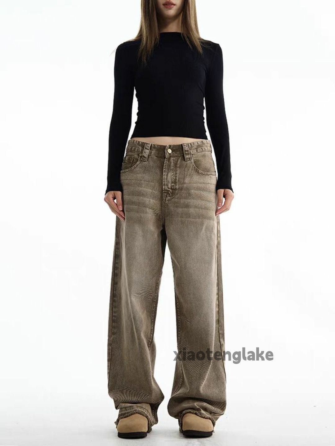 Jean × Vintage unisex washed faded cleanfit yuppie loose baggy jeans Size US 30 / EU 46 - 2 Thumbnail