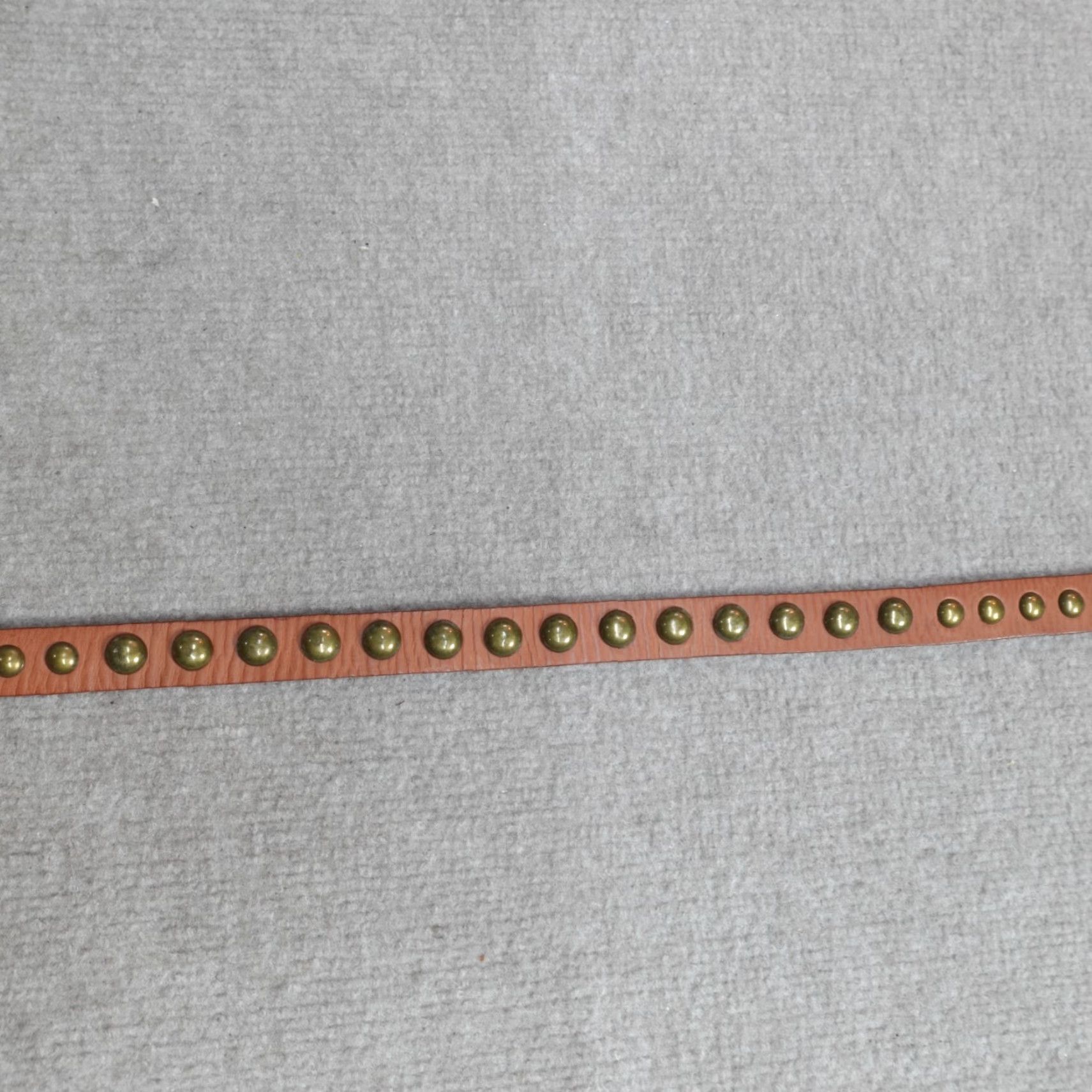 J.Crew VINTAGE J.Crew Belt Women Small Brown Leather Studded Punk Rock Belt Slim Fashion Belt S Size ONE SIZE - 6 Thumbnail