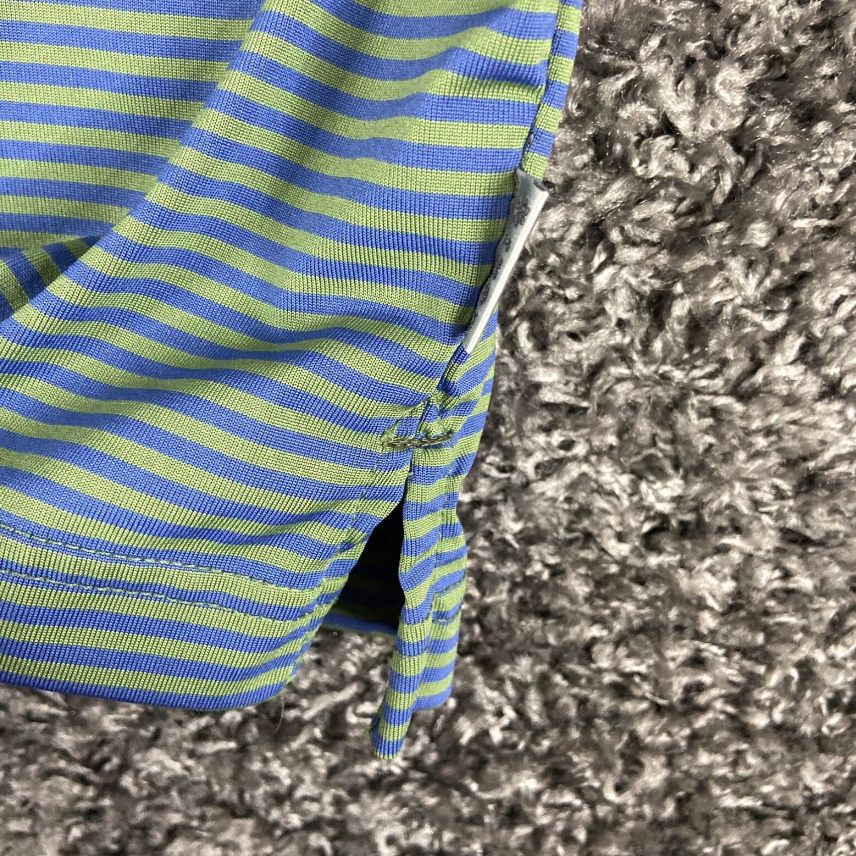 Izod VINTAGE IZOD Golf Polo Mens L Green Blue Striped Short Sleeve Size US L / EU 52-54 / 3 - 2 Thumbnail