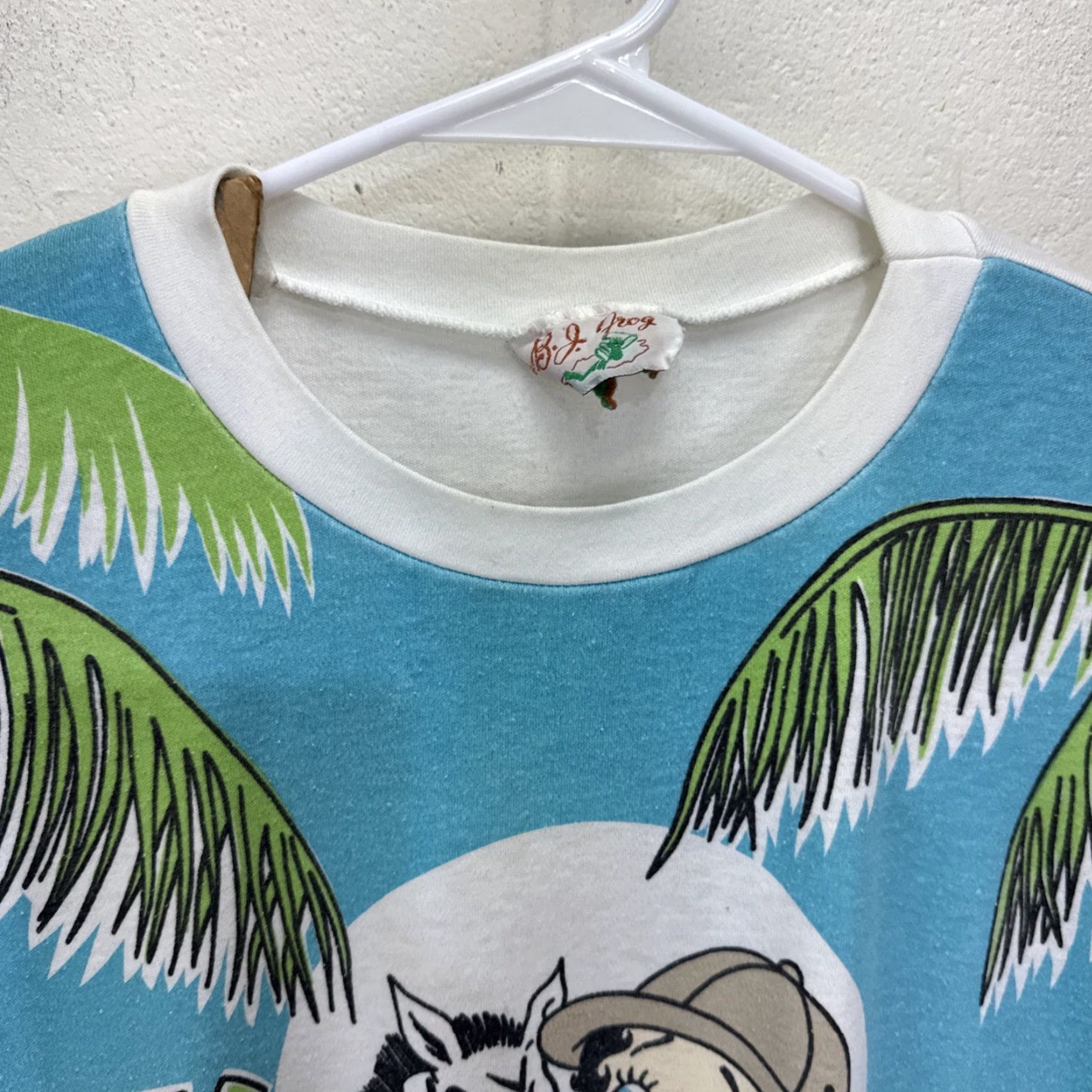 Vintage VINTAGE Betty Boop BJ Frog T Shirt 1980s Unisex XL Cotton White Graphic Tee Zebra Safari 80s Retro Pop Culture Size US XL / EU 56 / 4 - 3 Thumbnail