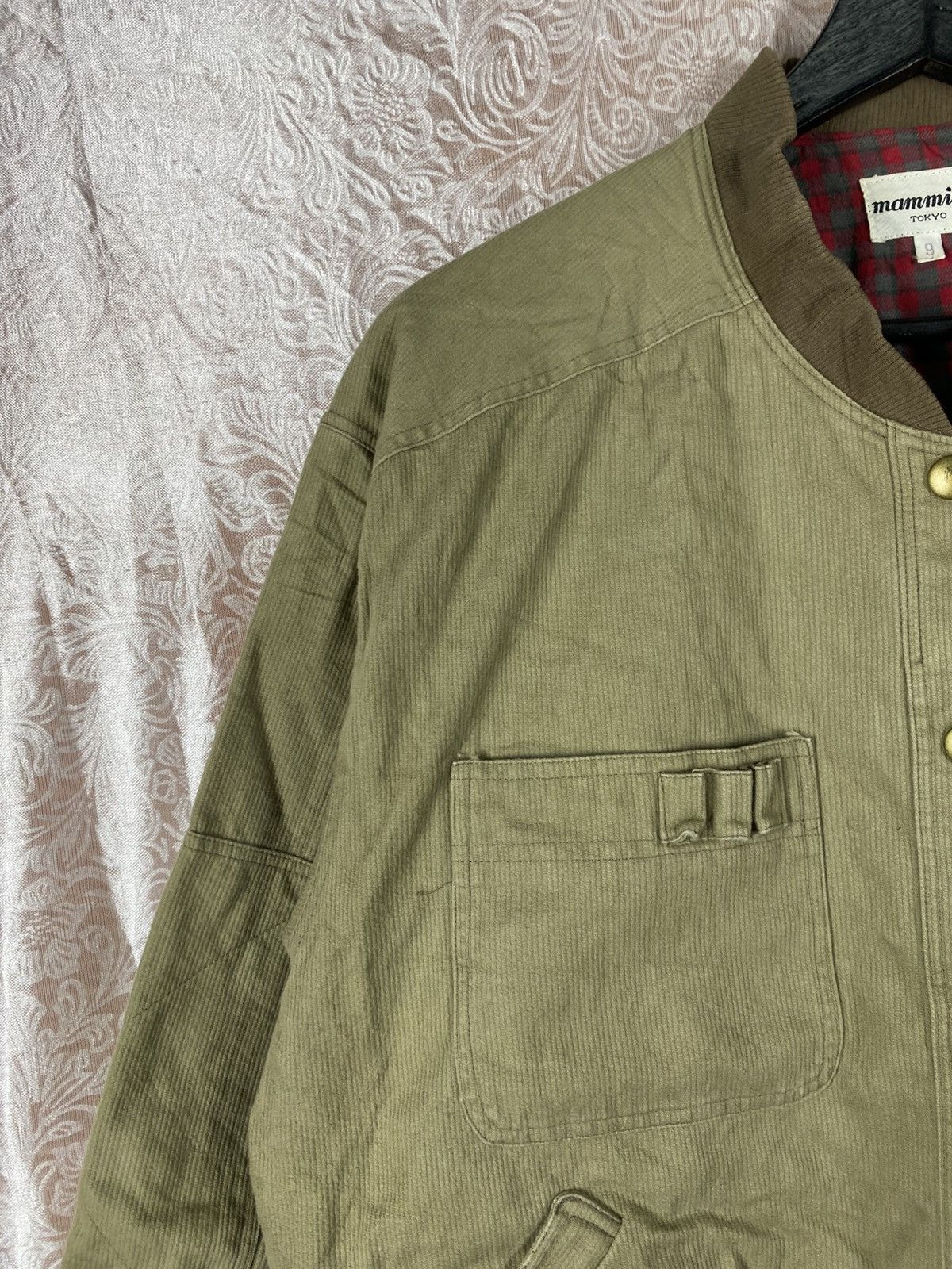 Japanese Brand Mammima Tokyo Olive Bomber Plaid Lining Cropped Workwear Size M / US 6-8 / IT 42-44 - 8 Thumbnail