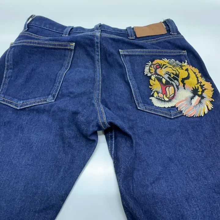 Gucci Gucci Gucci Blue Tiger Print Straight Leg Jeans -2506 Size US 30 / EU 46 - 9 Thumbnail