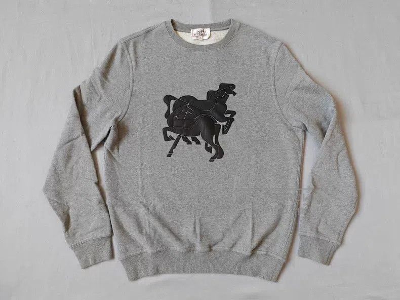 Hermes Hermes Round-neck hooded sweatshirt, double horse pattern Size US S / EU 44-46 / 1 - 1 Thumbnail