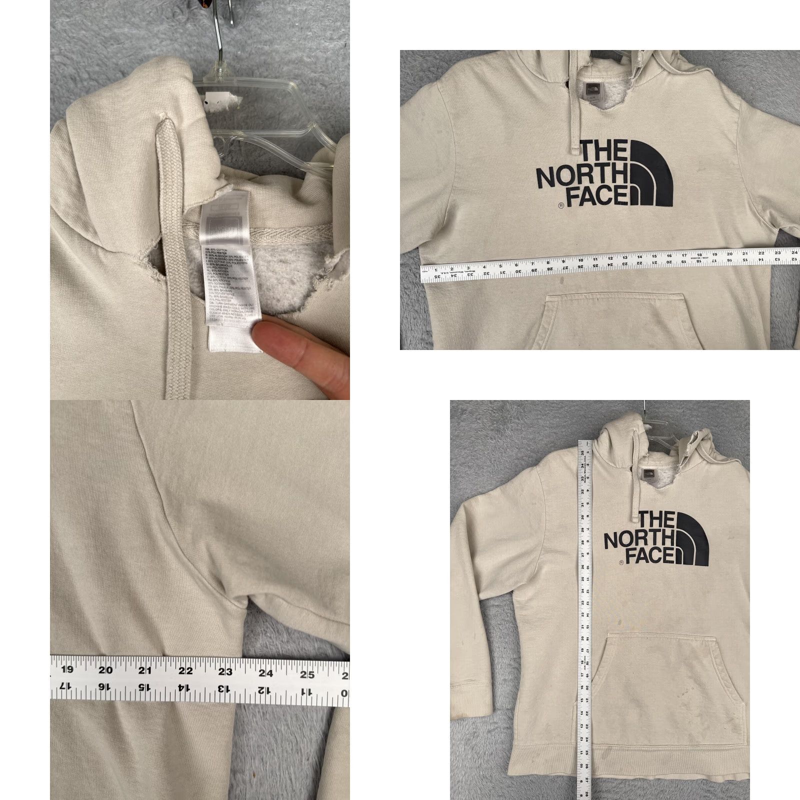 The North Face The North Face Hoodie Mens XL Beige Logo Pullover Fleece Sweatshirt Outdoor Size US XL / EU 56 / 4 - 8 Thumbnail