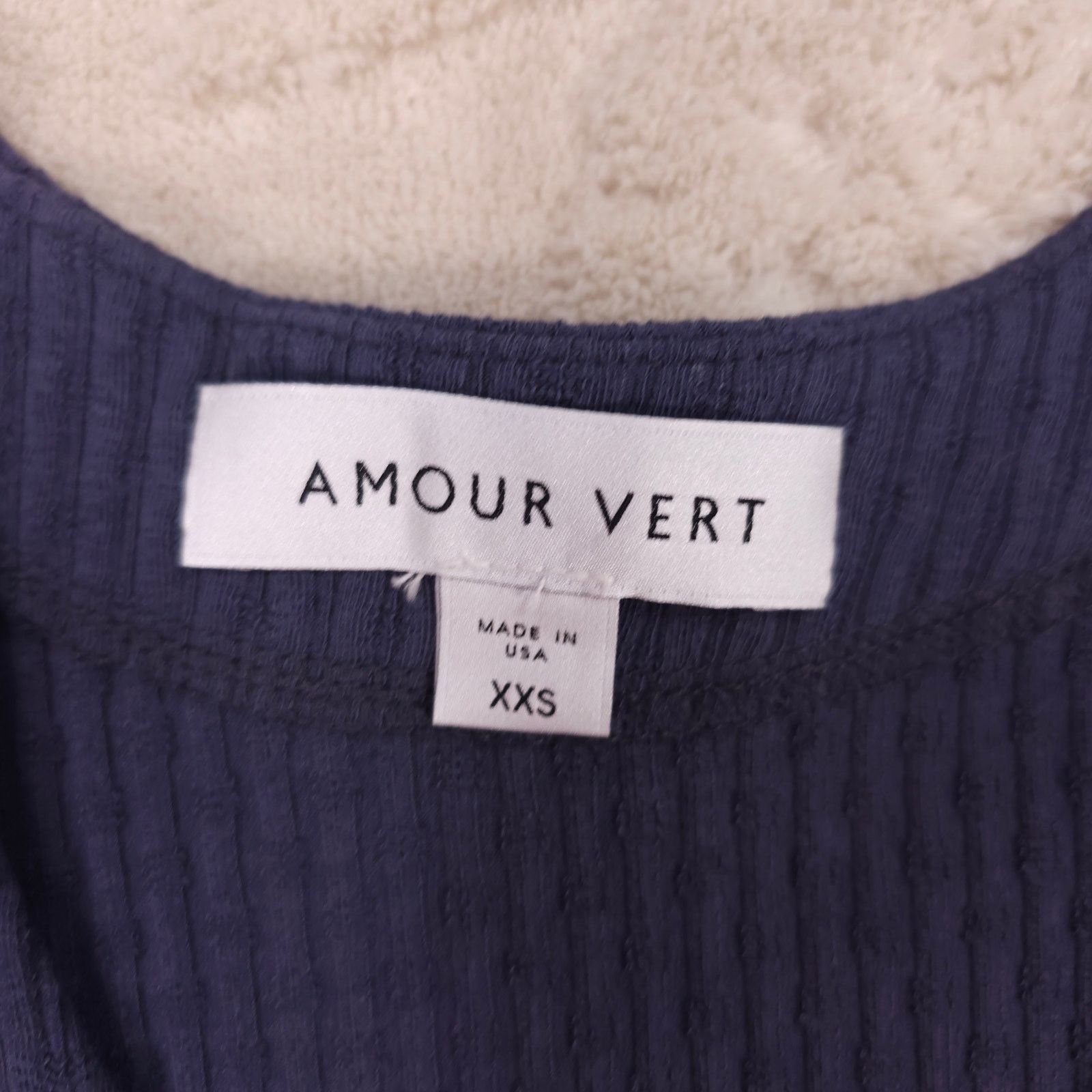 Other Amour Vert Brigitte Ribbed Button Front Cardigan Blue Sz XXS Size XXS / US 00 / IT 34 - 6 Thumbnail