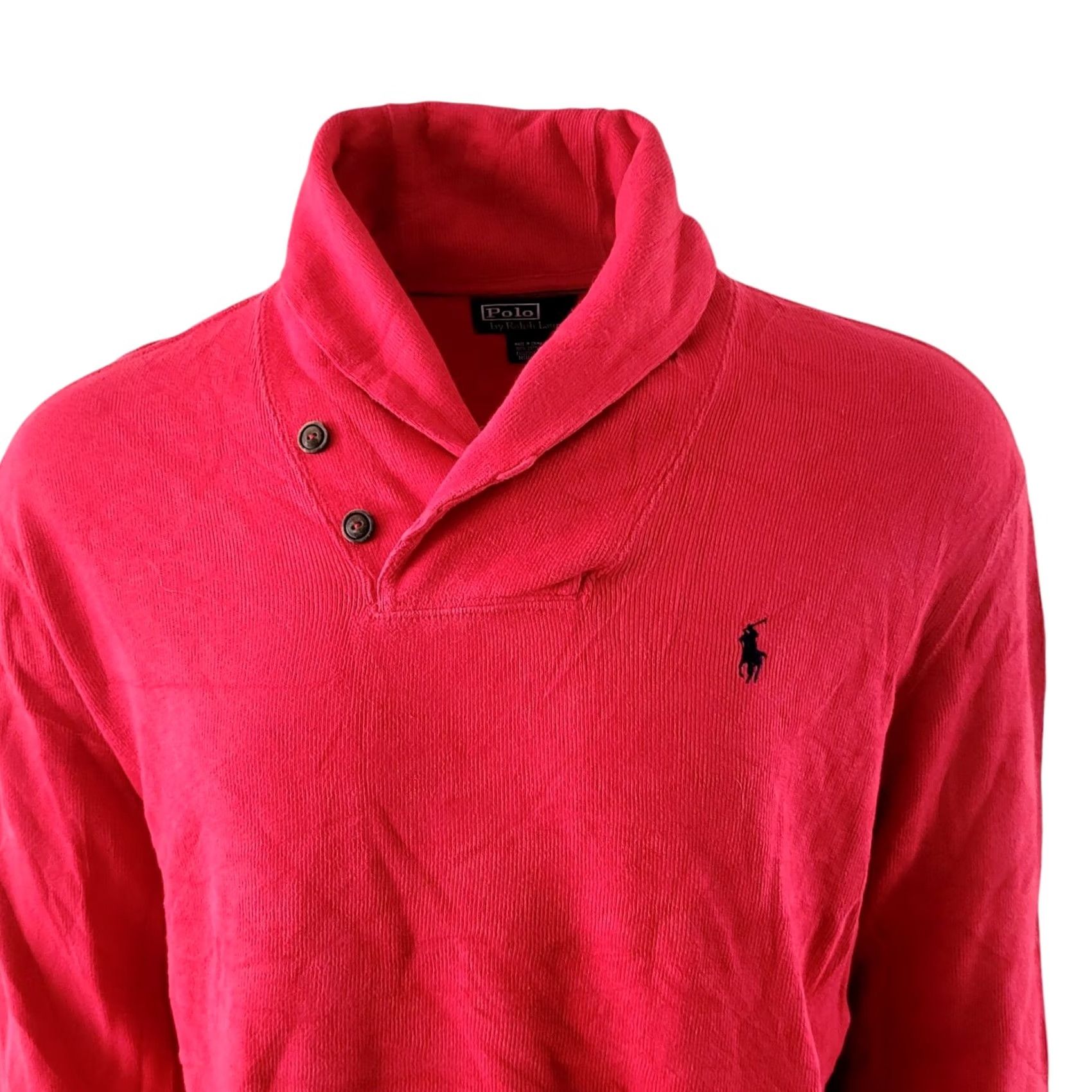 Polo Ralph Lauren Polo Ralph Lauren Red L Shawl Collar Sweatshirt – Vintage – Men – Size L Size US L / EU 52-54 / 3 - 2 Thumbnail