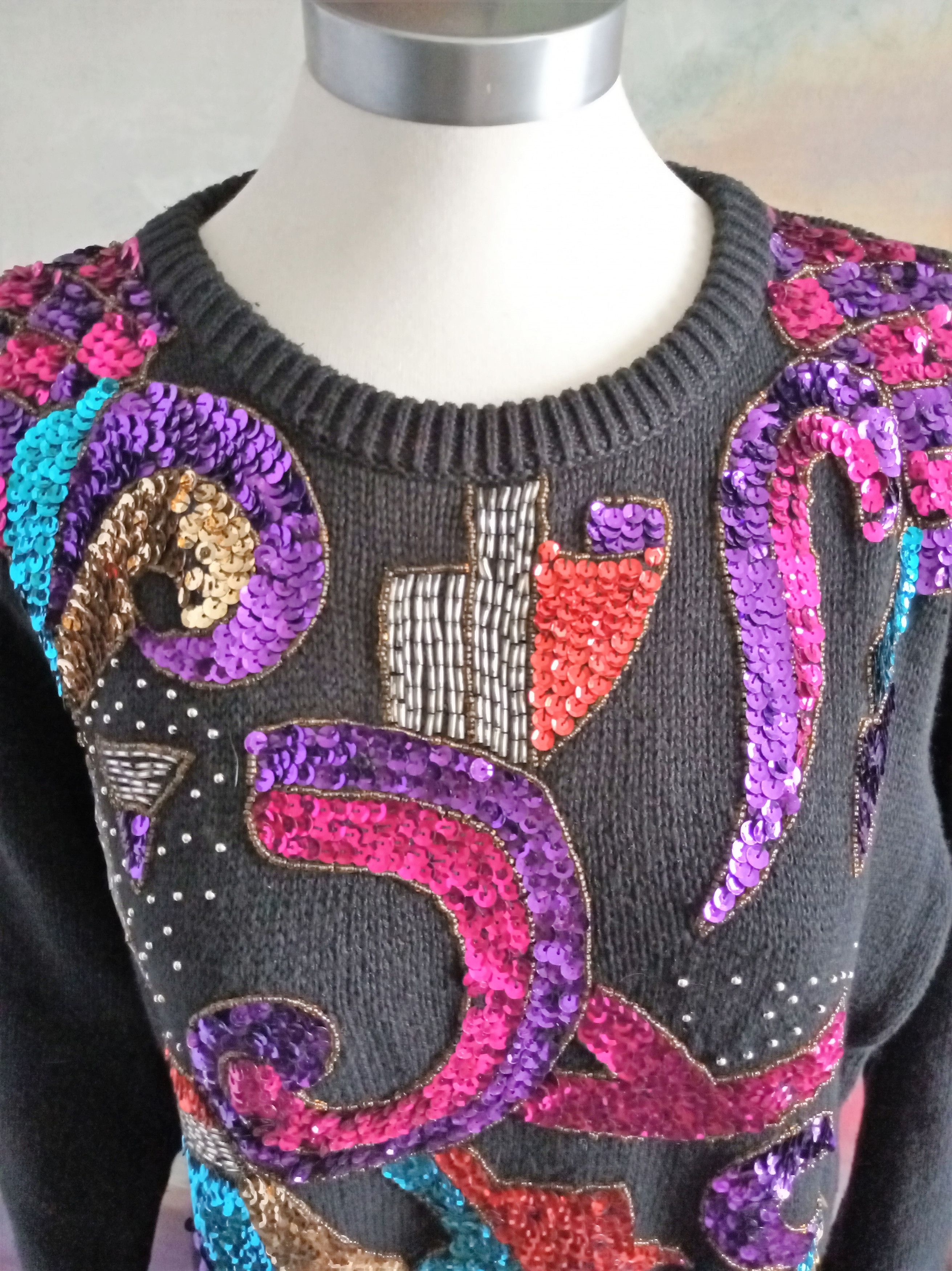 Vintage Unisex True Vintage Sequin Sweater Size ONE SIZE - 9 Thumbnail
