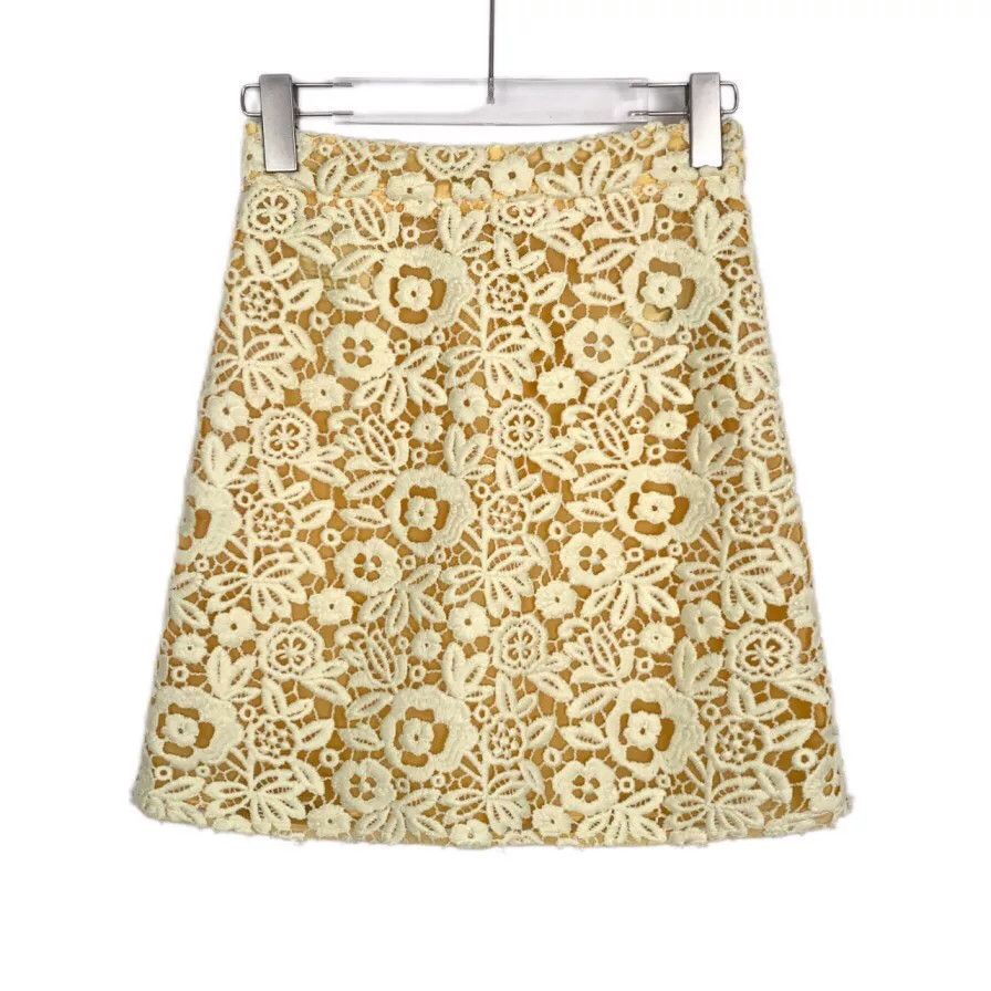 Miu Miu Miu Miu Casual Embroidered Yellow Skirt XS Women Size 24" / US 00 / IT 34 - 1 Thumbnail