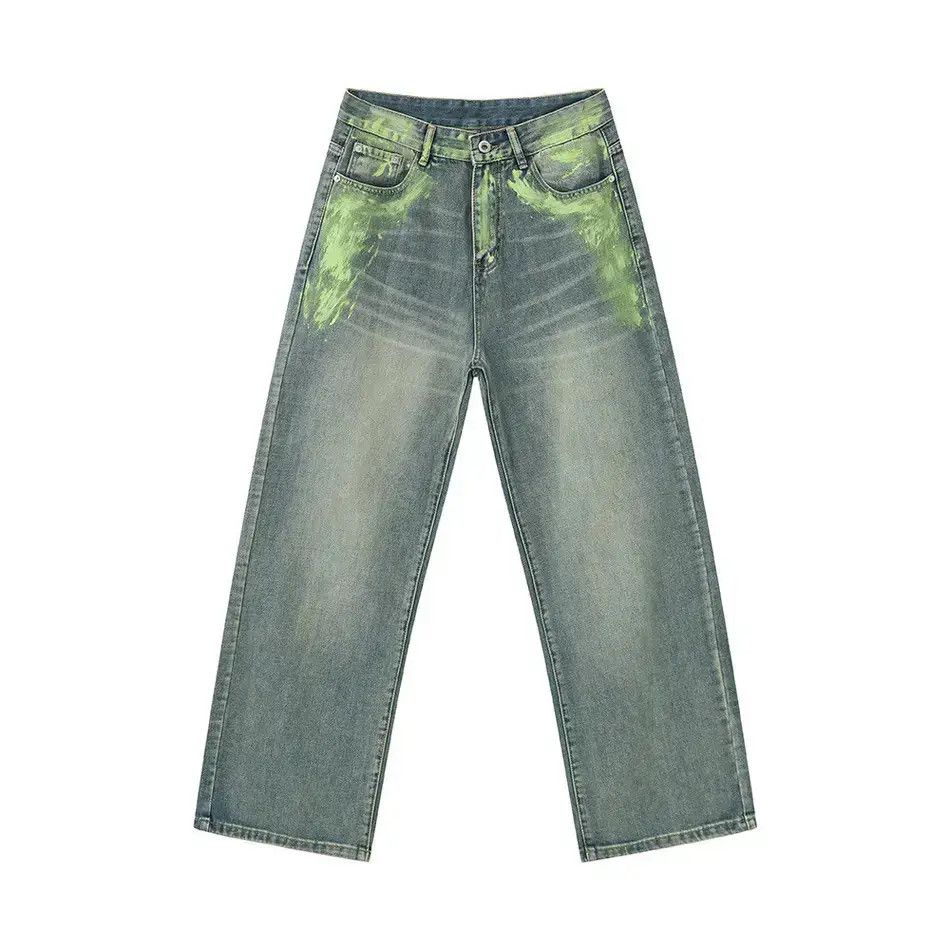 Japanese Brand Retro loose hand-painted straight leg jeans Size US 32 / EU 48 - 5 Thumbnail