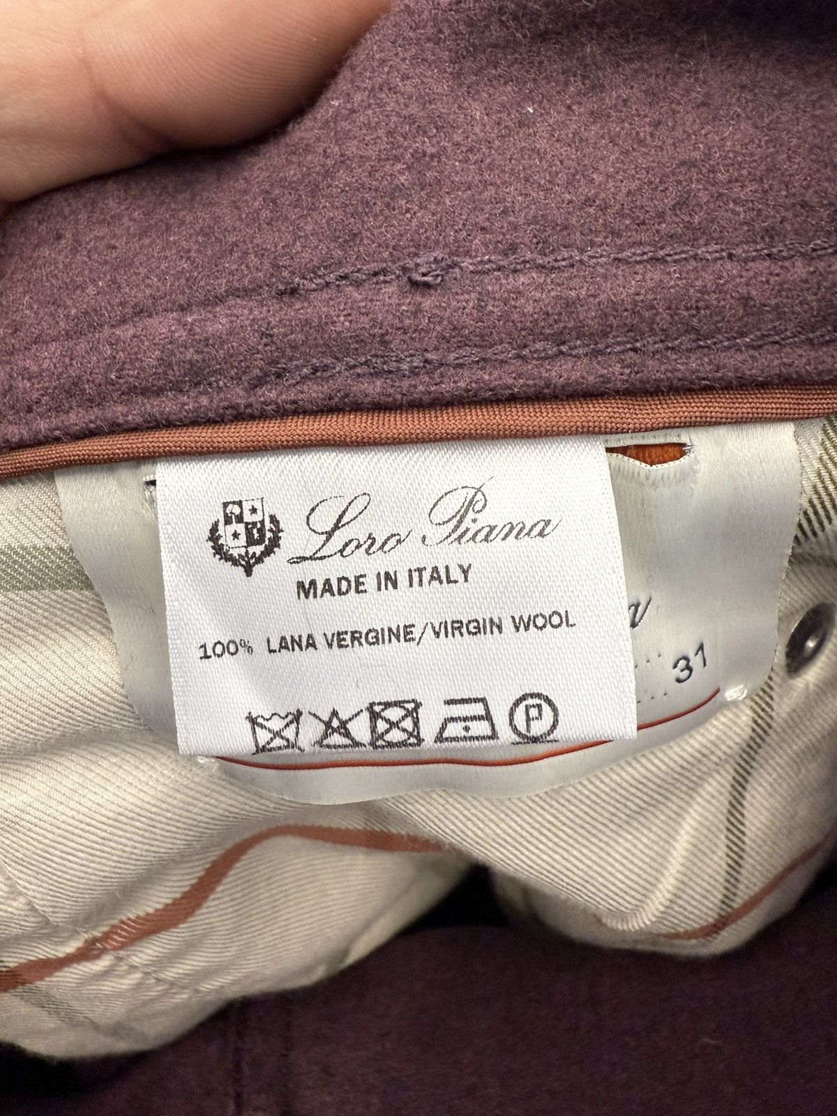 Loro Piana Loro Piana Virgin Wool Dark Wine Pants Size US 31 - 10 Thumbnail