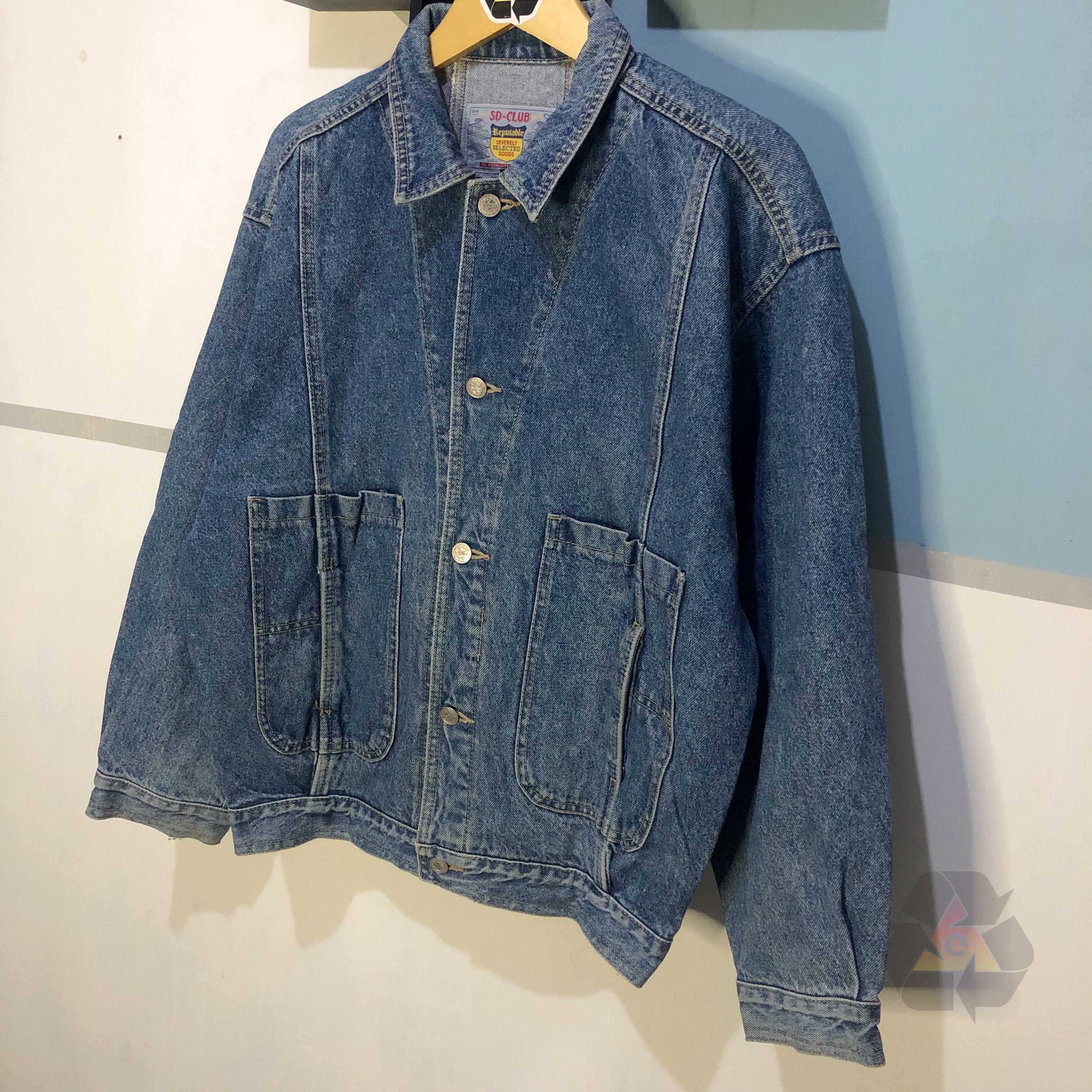 Vintage Vintage 90s SD CLUB Severely Selected Goods Denim Jacket Size US L / EU 52-54 / 3 - 3 Thumbnail