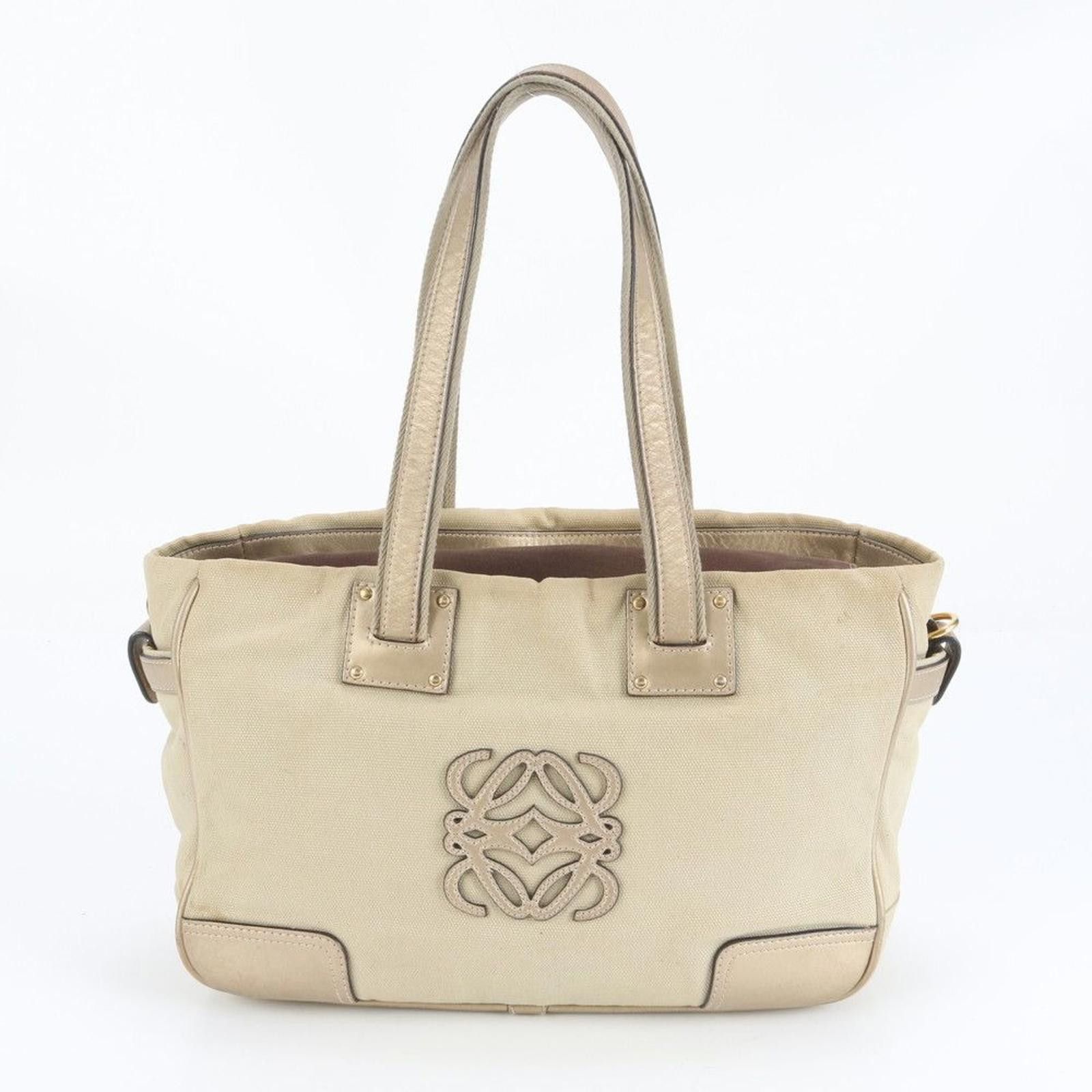 Loewe Loewe - Beige Canvas and Leather Tote Bag Size ONE SIZE - 4 Thumbnail
