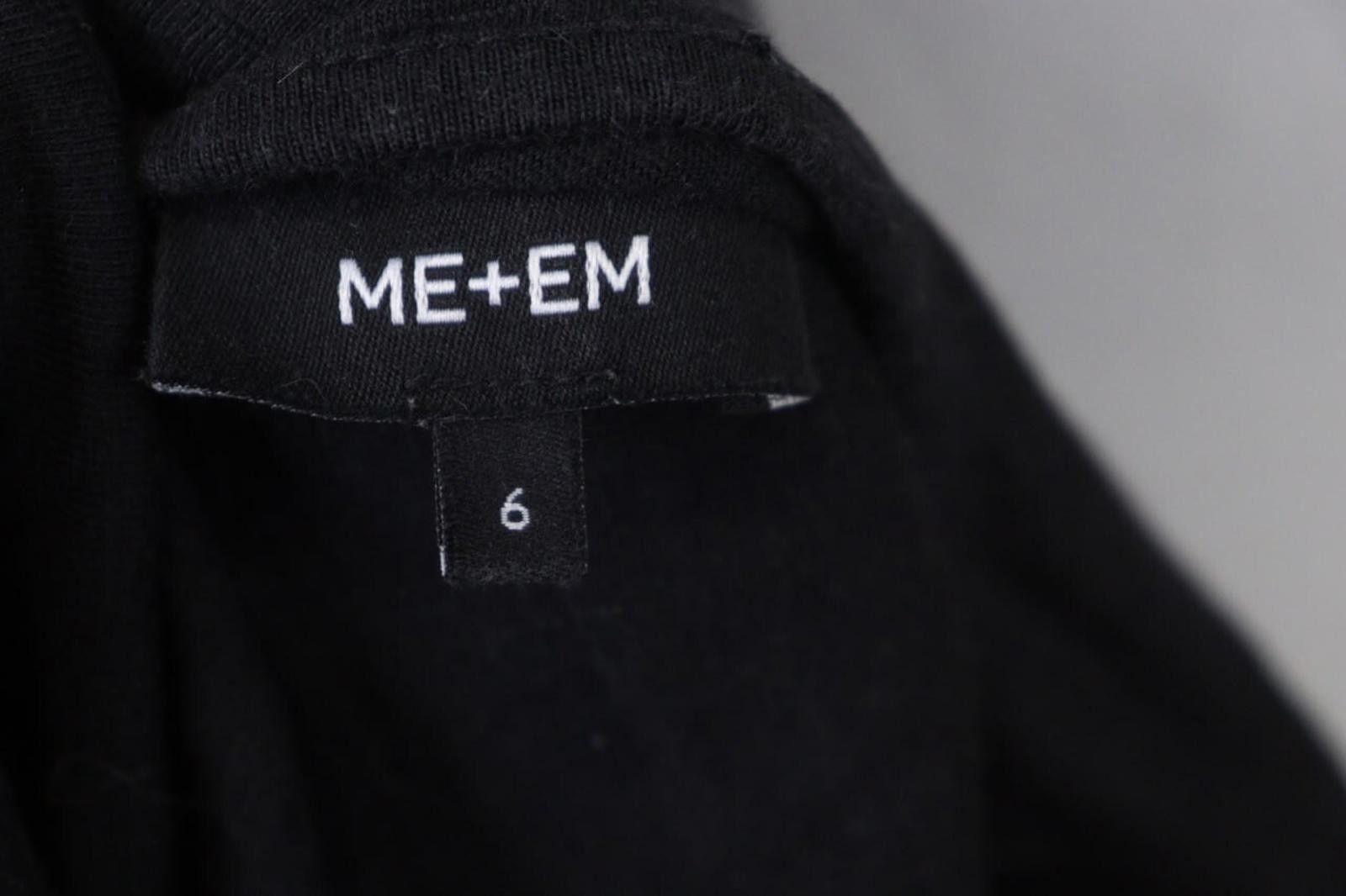 Designer ME+EM Black Cotton Crew Neck Puff Sleeve Blouse Top Size 6 Size M / US 6-8 / IT 42-44 - 11 Thumbnail