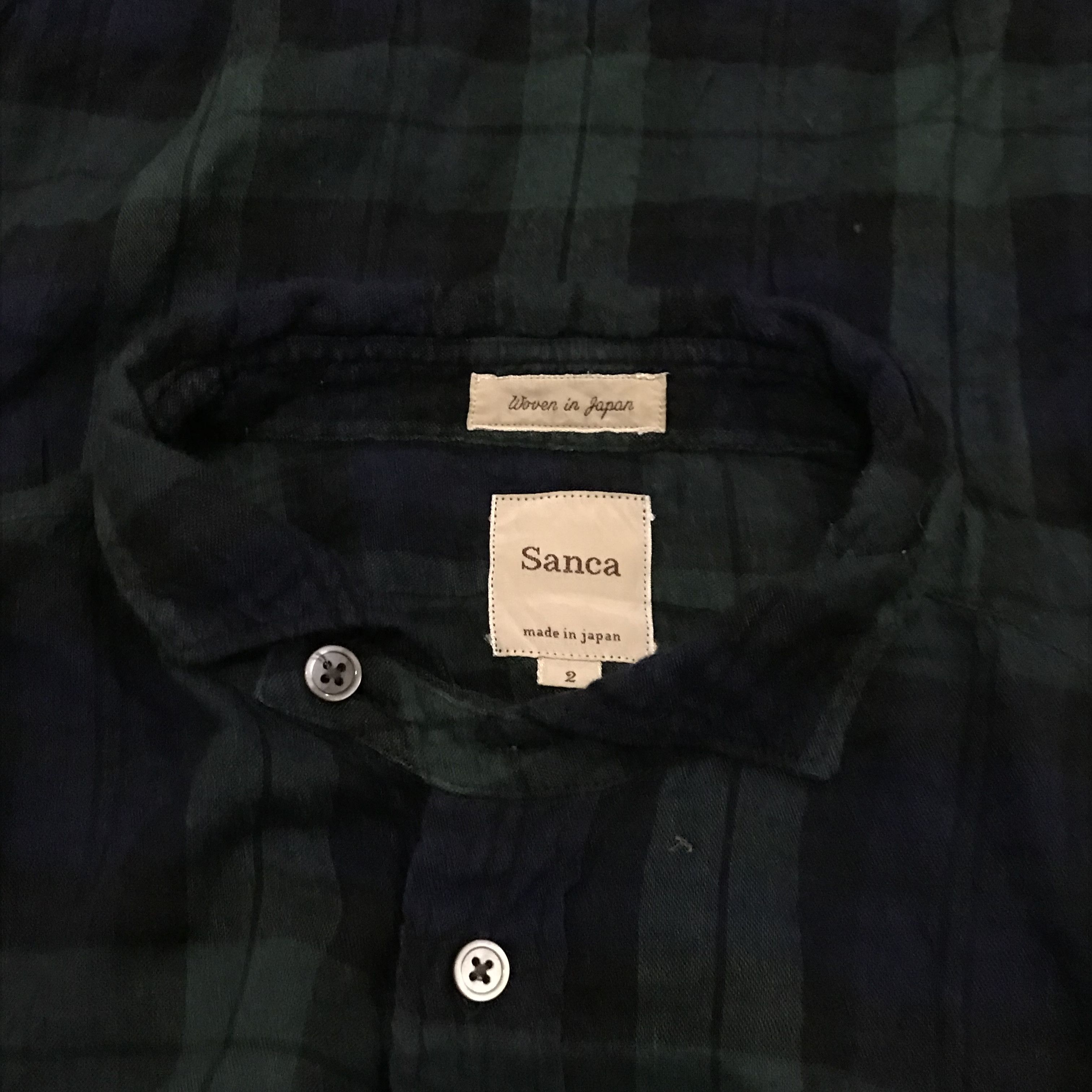 Japanese Brand Vintage Sanca japan Flannel Shirt long sleeves green union Size US M / EU 48-50 / 2 - 11 Thumbnail