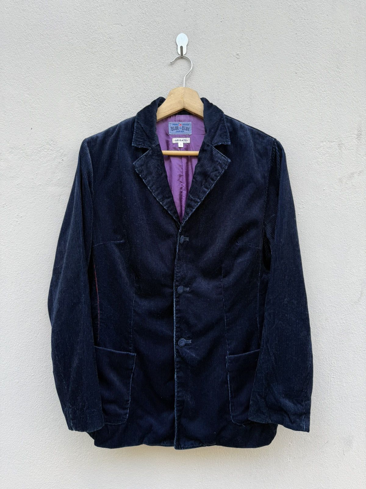 Blue Blue Japan 🔥RARE🔥BLUEBLUE JAPAN Pure Indigo “Arigato” Corduroy Blazer Size 40S - 2 Thumbnail