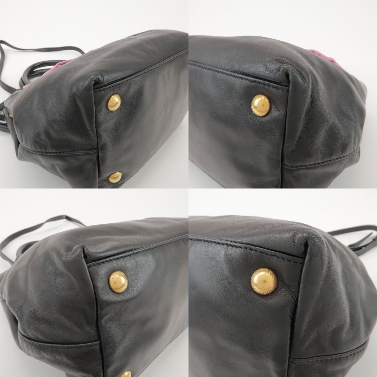Prada Prada Bow Leather Shoulder Bag Black Size ONE SIZE - 5 Thumbnail