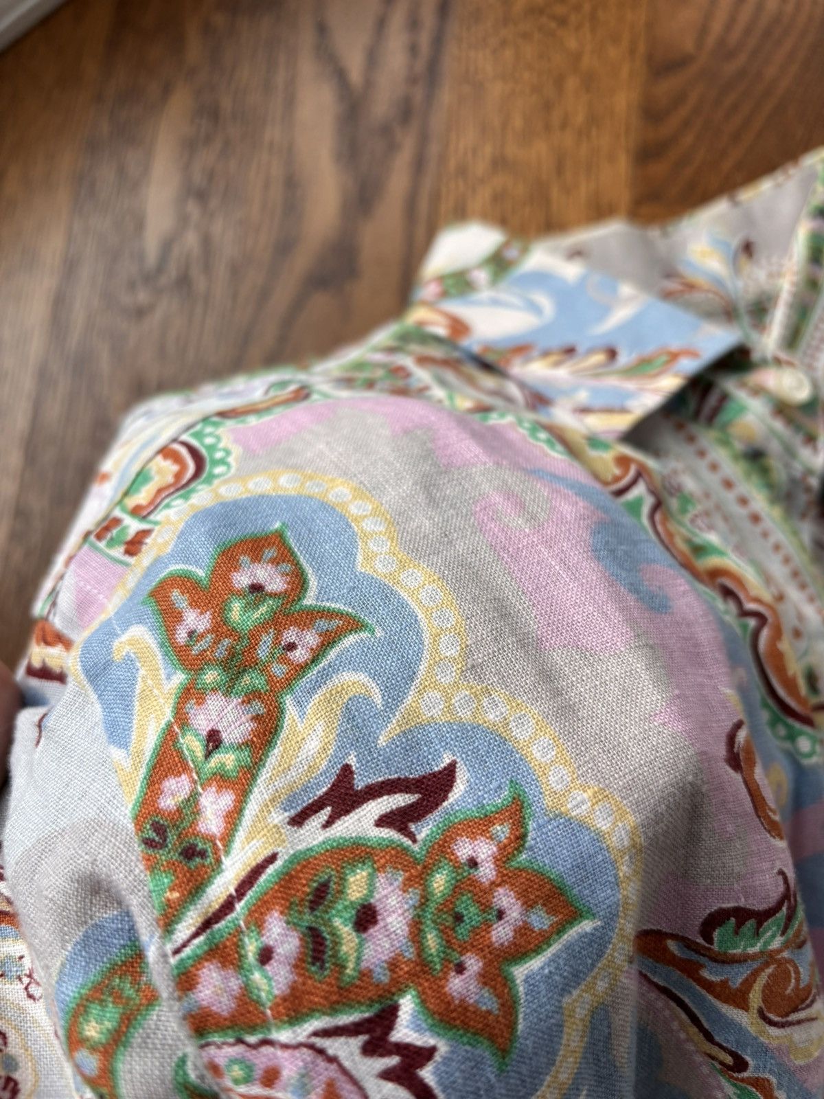 Designer × Etro Etro 35 Linen Button Up Dress Shirt Italy Paisely ETRO Italy Size US S / EU 44-46 / 1 - 6 Thumbnail