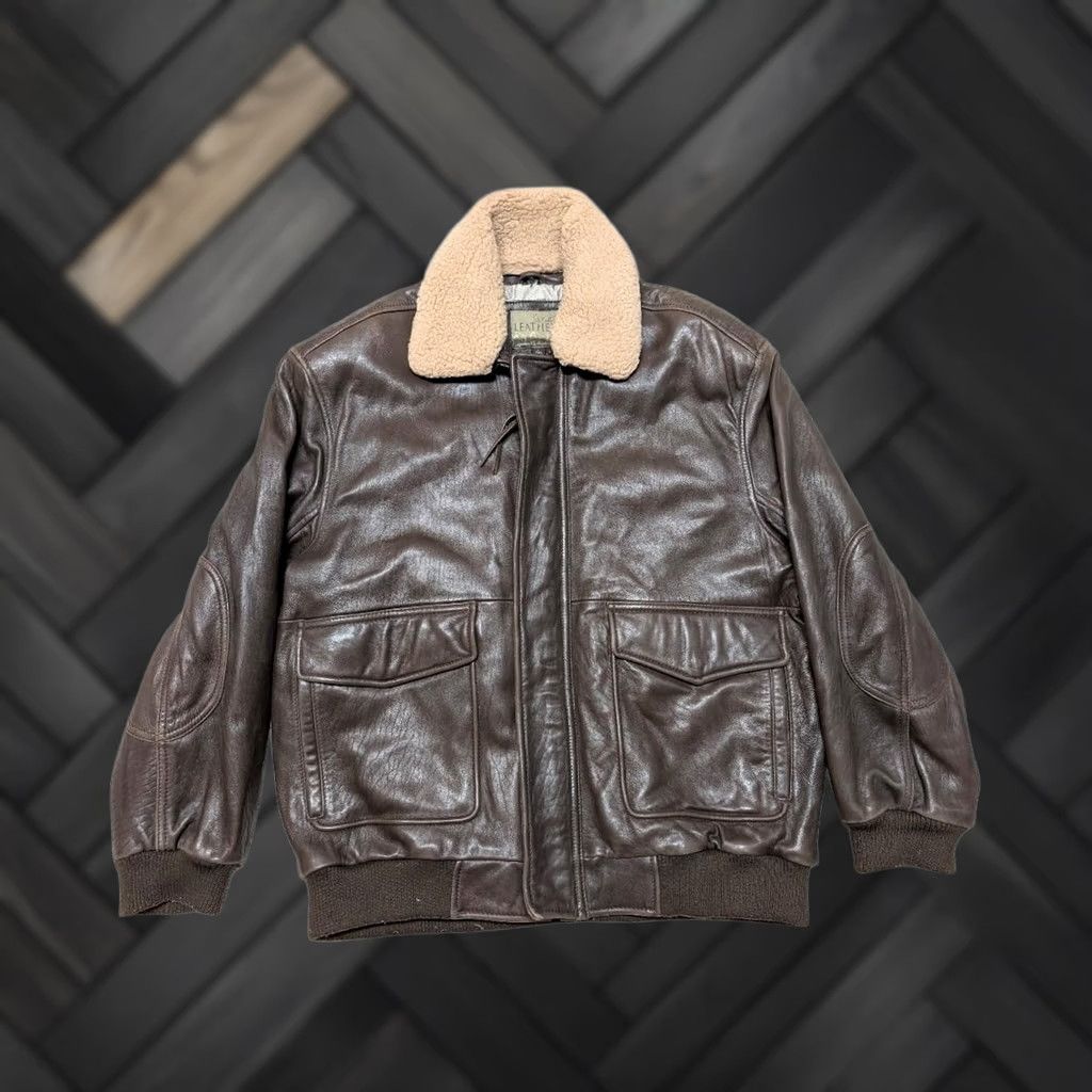 Vintage VINTAGE Cabela's bomber jacket Leather brown L Mens Lambskin 44-46 Flight aviation Size US L / EU 52-54 / 3 - 1 Thumbnail