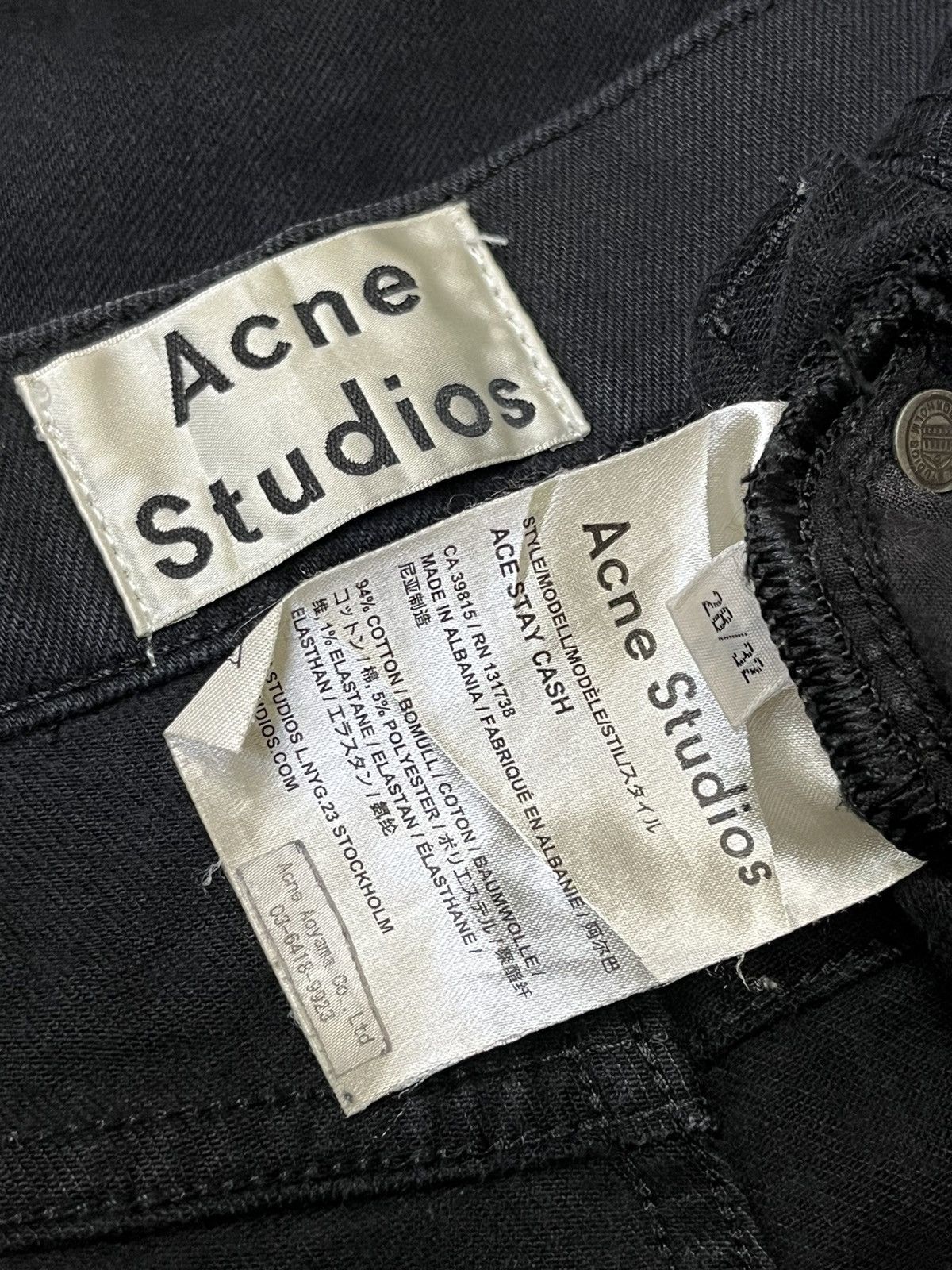 Acne Studios ACNE STUDIOS SUPER BLACK SLIM FIT JEANS Size US 28 / EU 44 - 15 Thumbnail