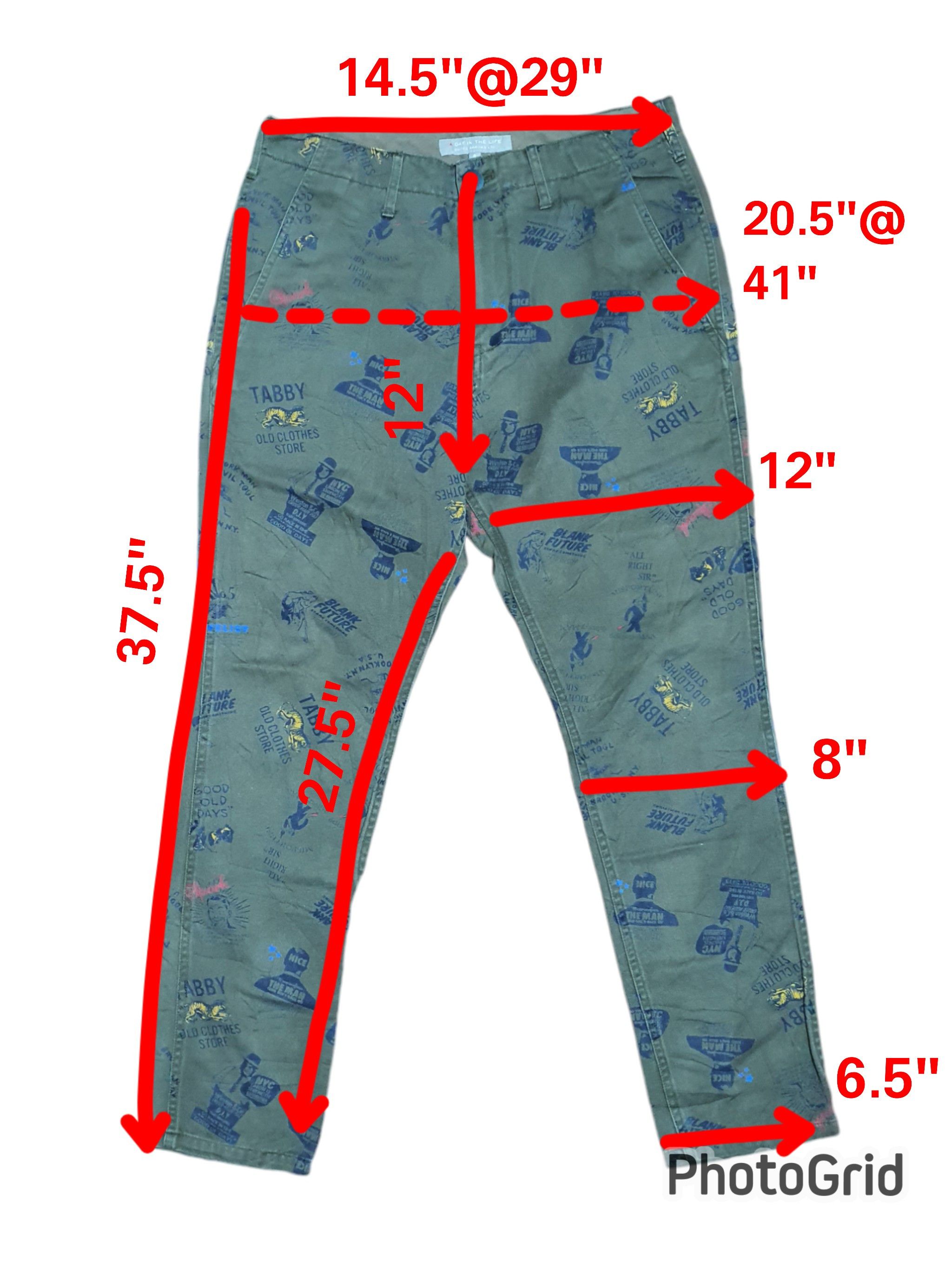 Japanese Brand × United Arrows UNITED ARROWS A DAY IN THE LIFE 29/37.5 FULL PRINT PANTS Size US 29 - 9 Thumbnail
