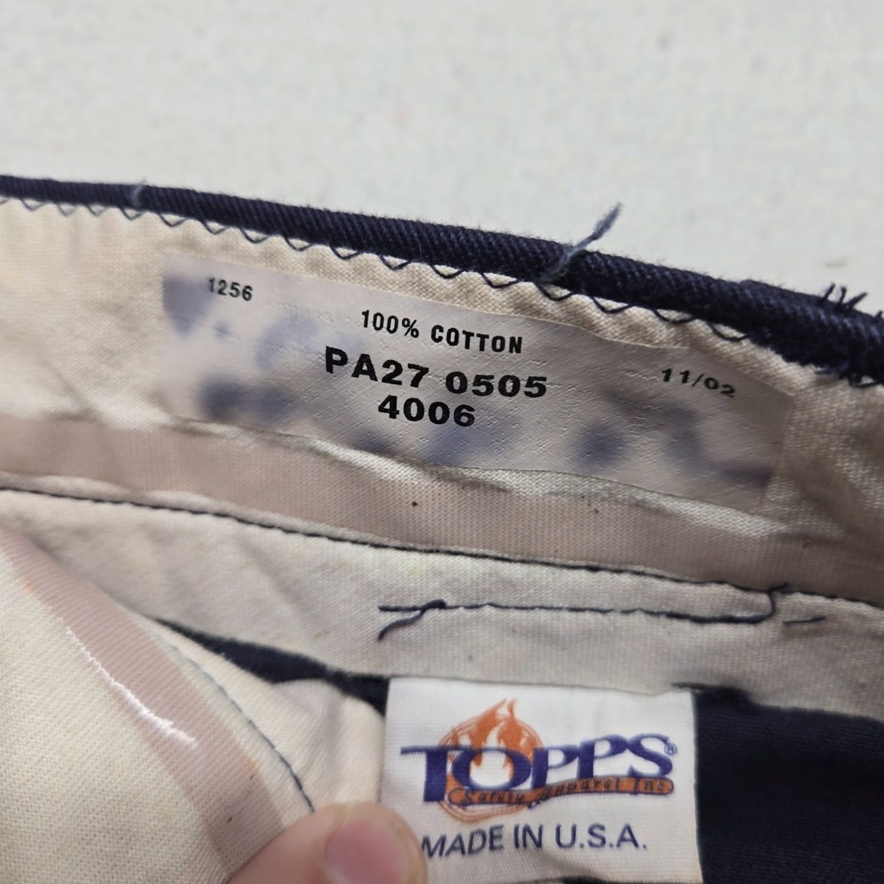 Vintage TOPPS Pants Navy Blue Work Pants Adult 38 x 30 Regular Men Blue 38 Chino Straight Mens Size US 38 / EU 54 - 3 Thumbnail