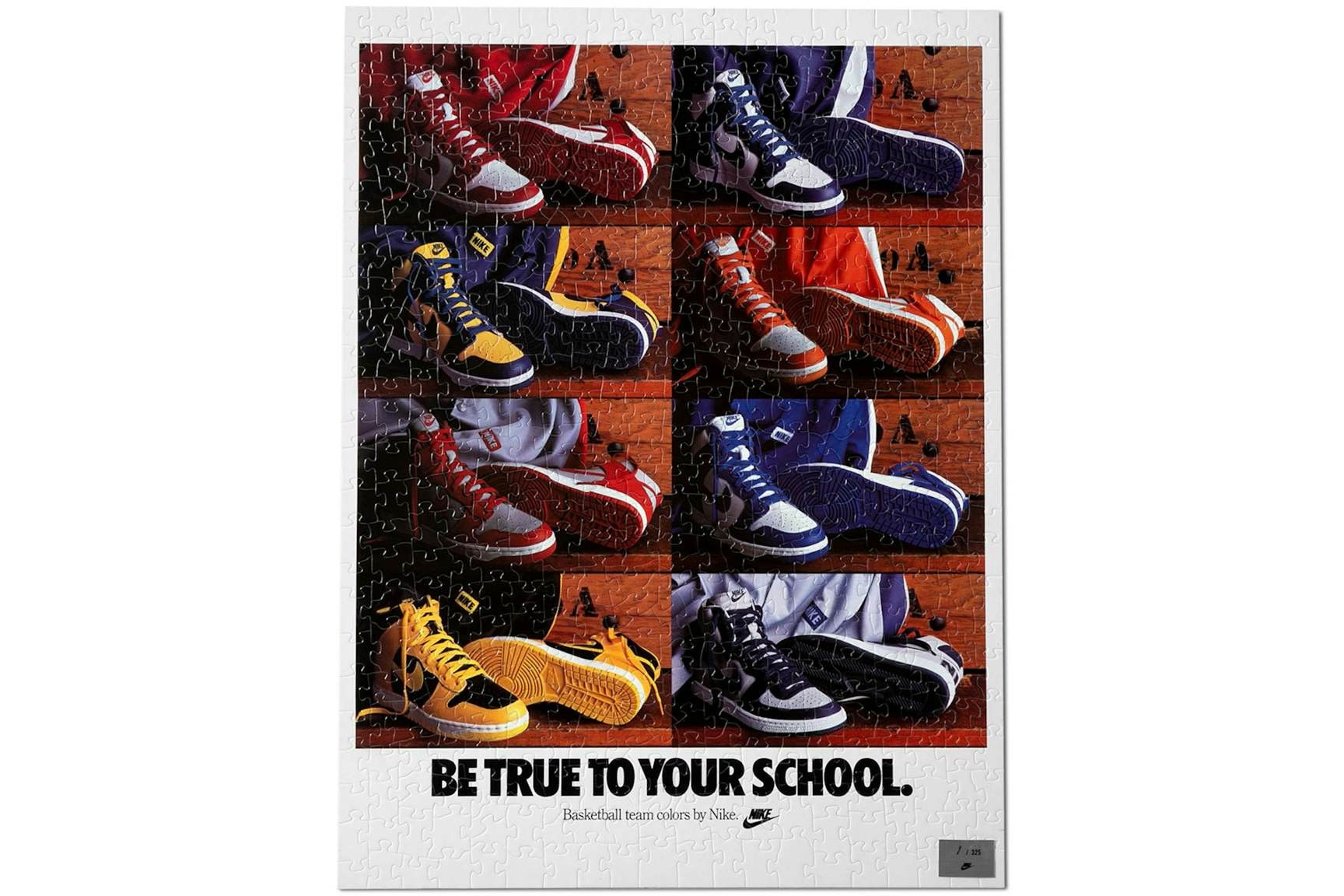 Nike 1109/1225 Nike Puzzle Vintage Ad 1986 Be True To Your School Size ONE SIZE - 2 Thumbnail