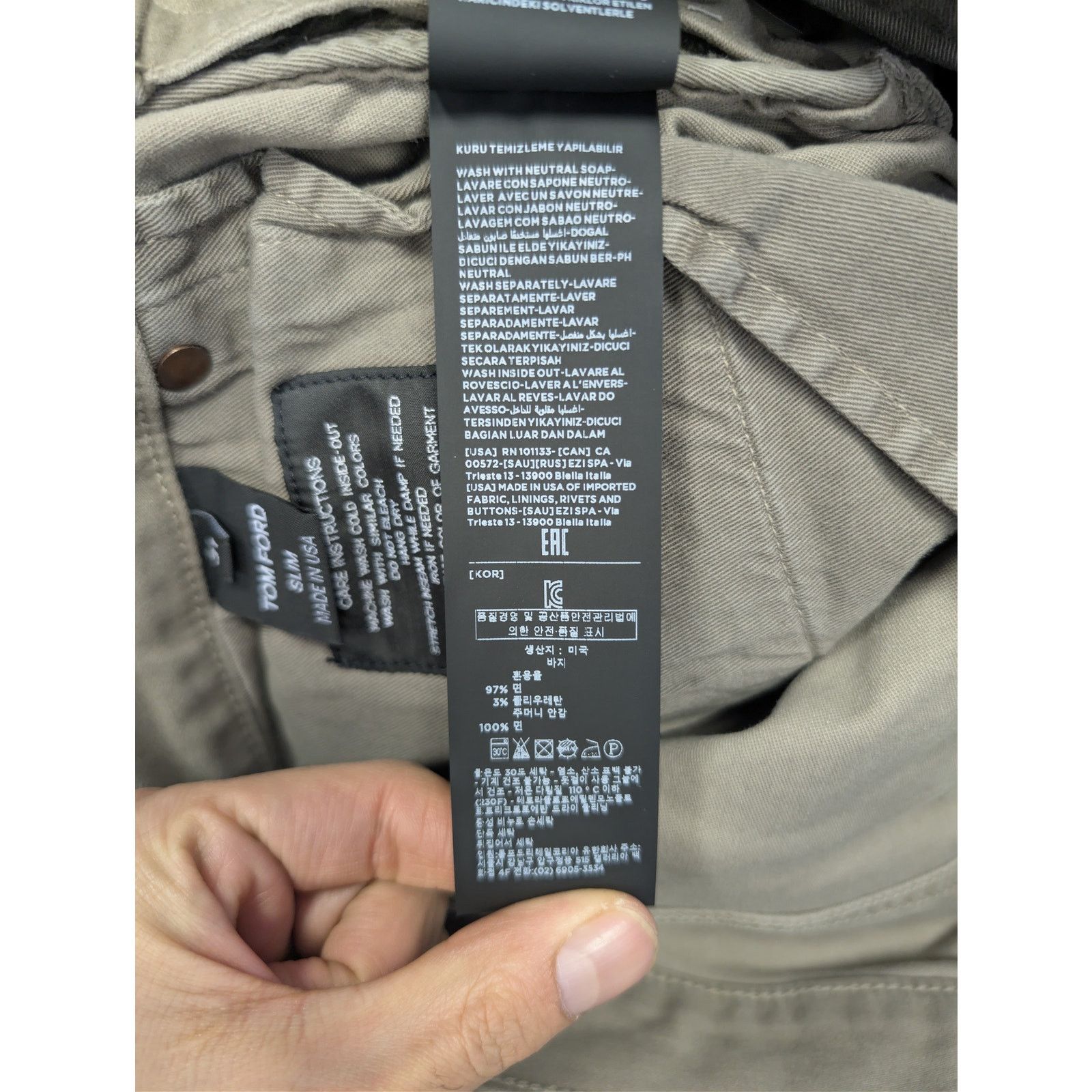 Tom Ford o1rshd1 Slim Denim Jeans in Khaki Size US 36 / EU 52 - 18 Thumbnail