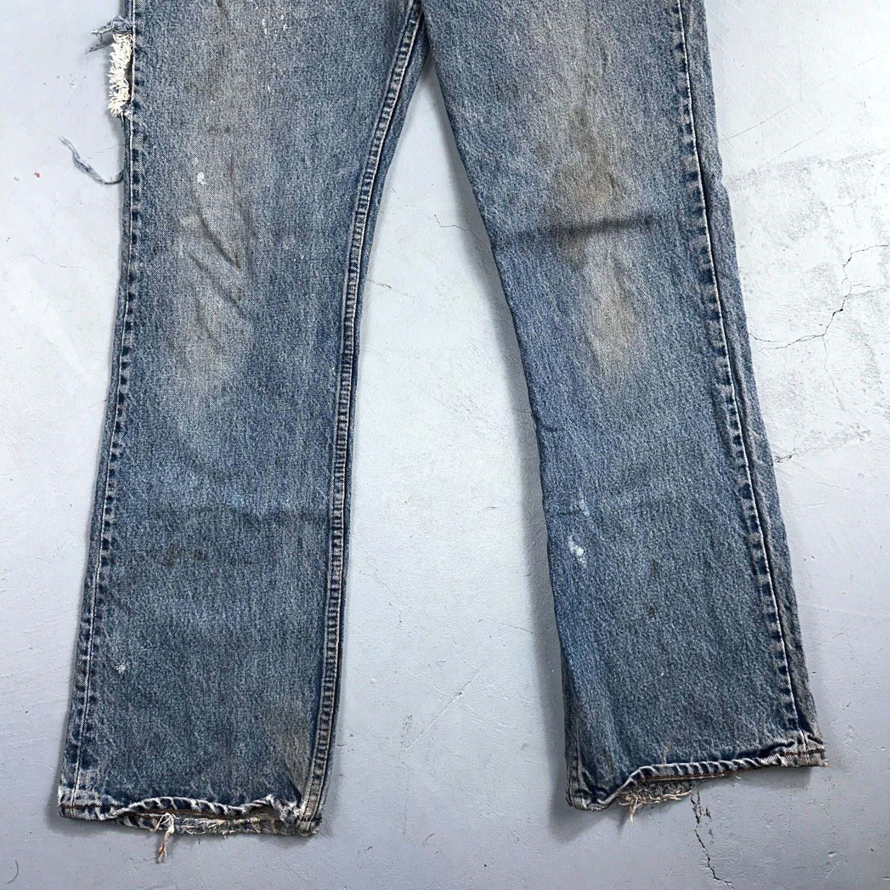 Levi's VINTAGE Levis 517 80s USA Red Tab Bootcut Flare Blue Denim Jeans Act 34x30 Mens Size US 34 / EU 50 - 3 Thumbnail