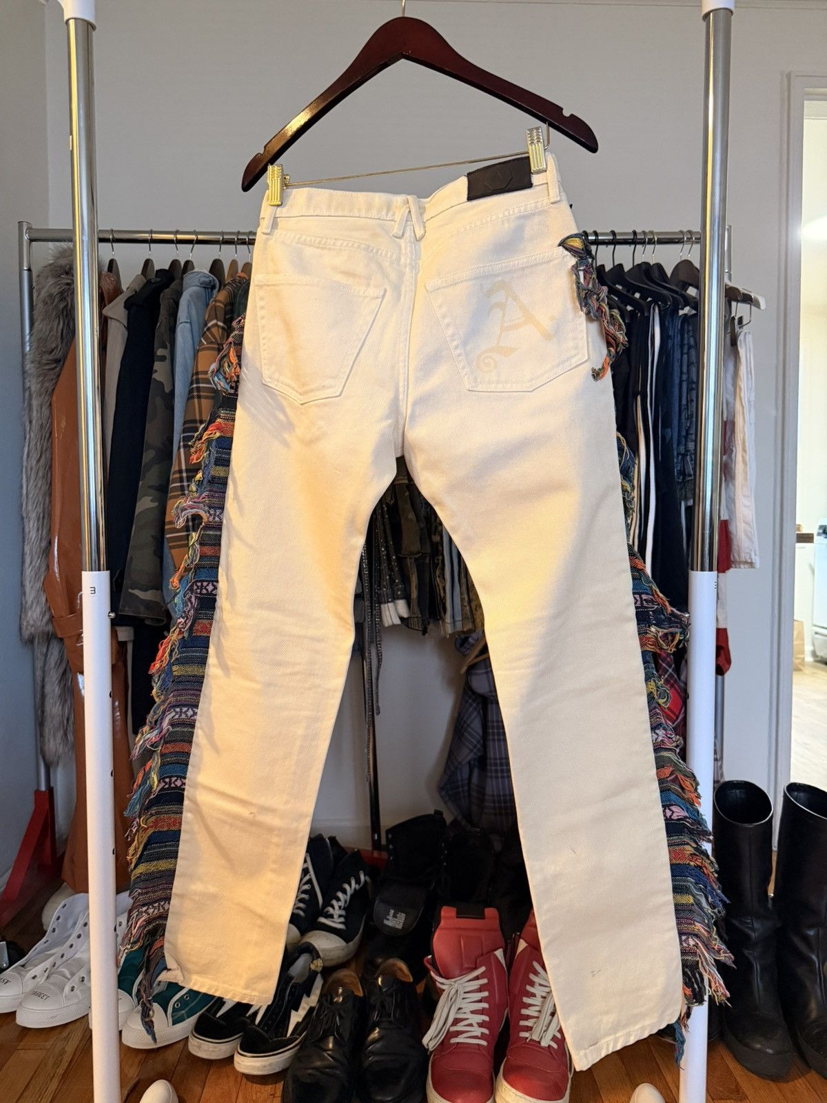Alchemist Alchemist Beige Fringed Jeans Size US 29 - 4 Thumbnail