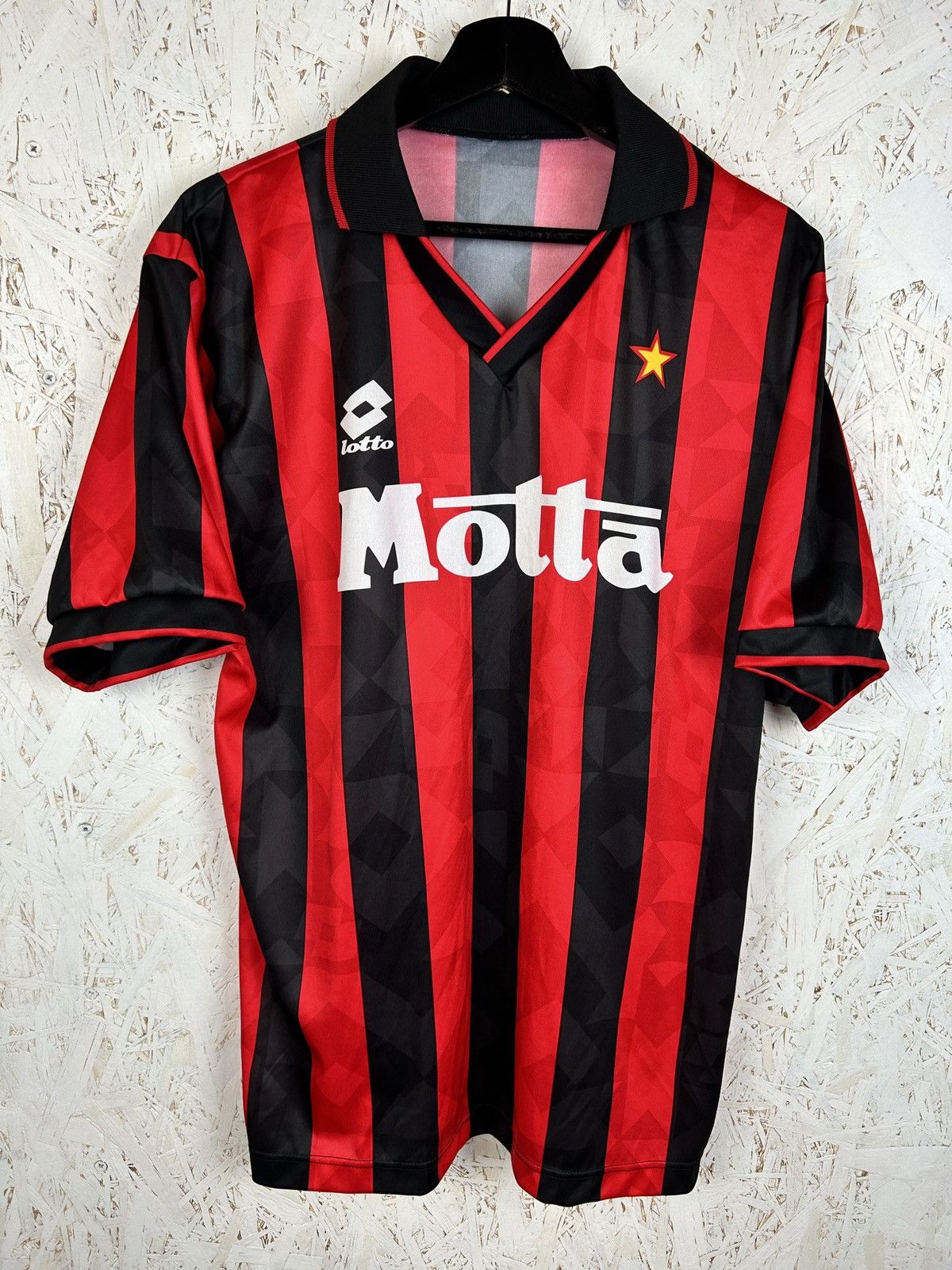 Lotto AC MILAN ゲームシャツ AC Milan 1995/96 Home – Match-Worn Shirt – Lotto – Opel
