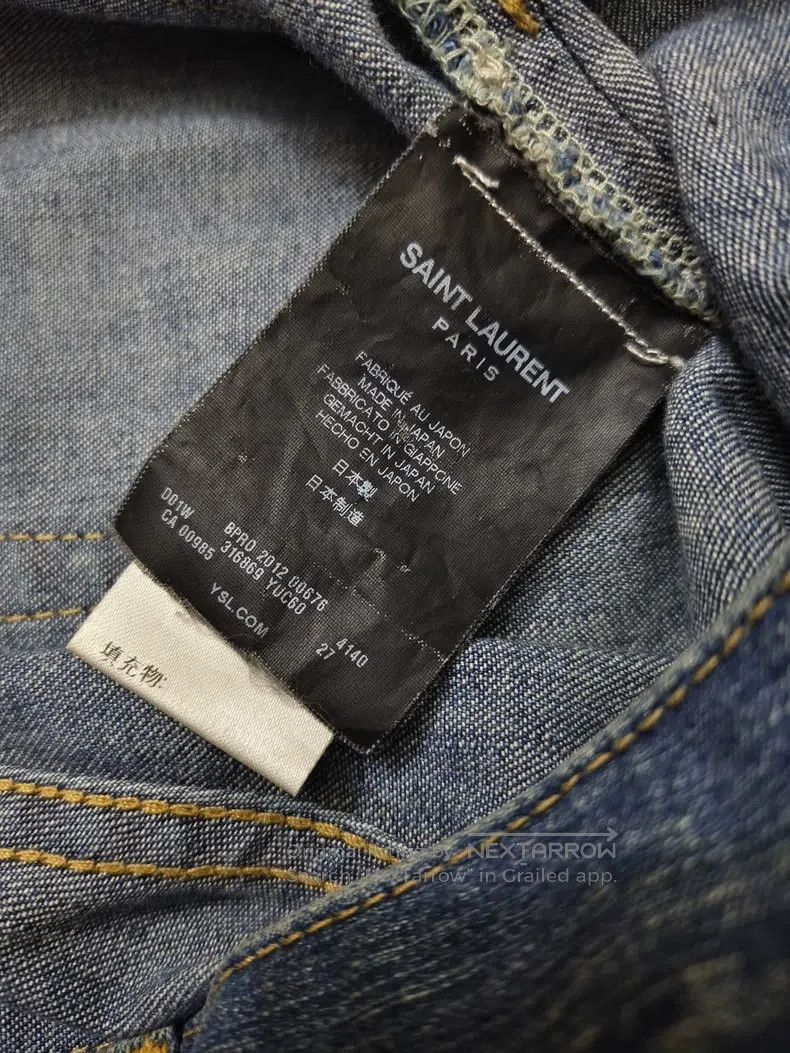 Saint Laurent Paris Saint Laurent Paris Original Scratch Cat Whisker Denim Pan Size US 27 - 2 Thumbnail