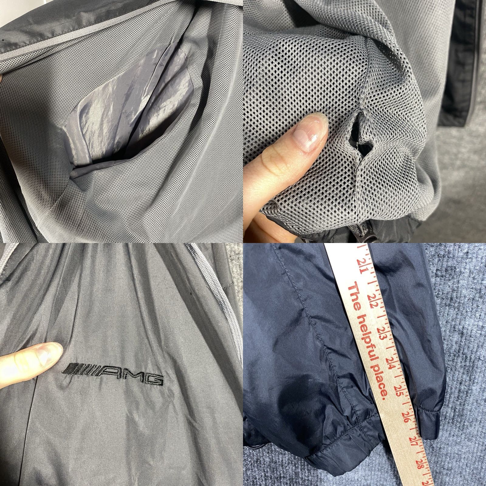 Mercedes-Benz AMG Mercedes-Benz USA Collection Windbreaker Jacket Mens 3XL Hooded Zip Gray Mercedes-Benz Windbreaker 3XL Mens Hoodie Jacket USA Theme Size US XXL / EU 58 / 5 - 10 Thumbnail