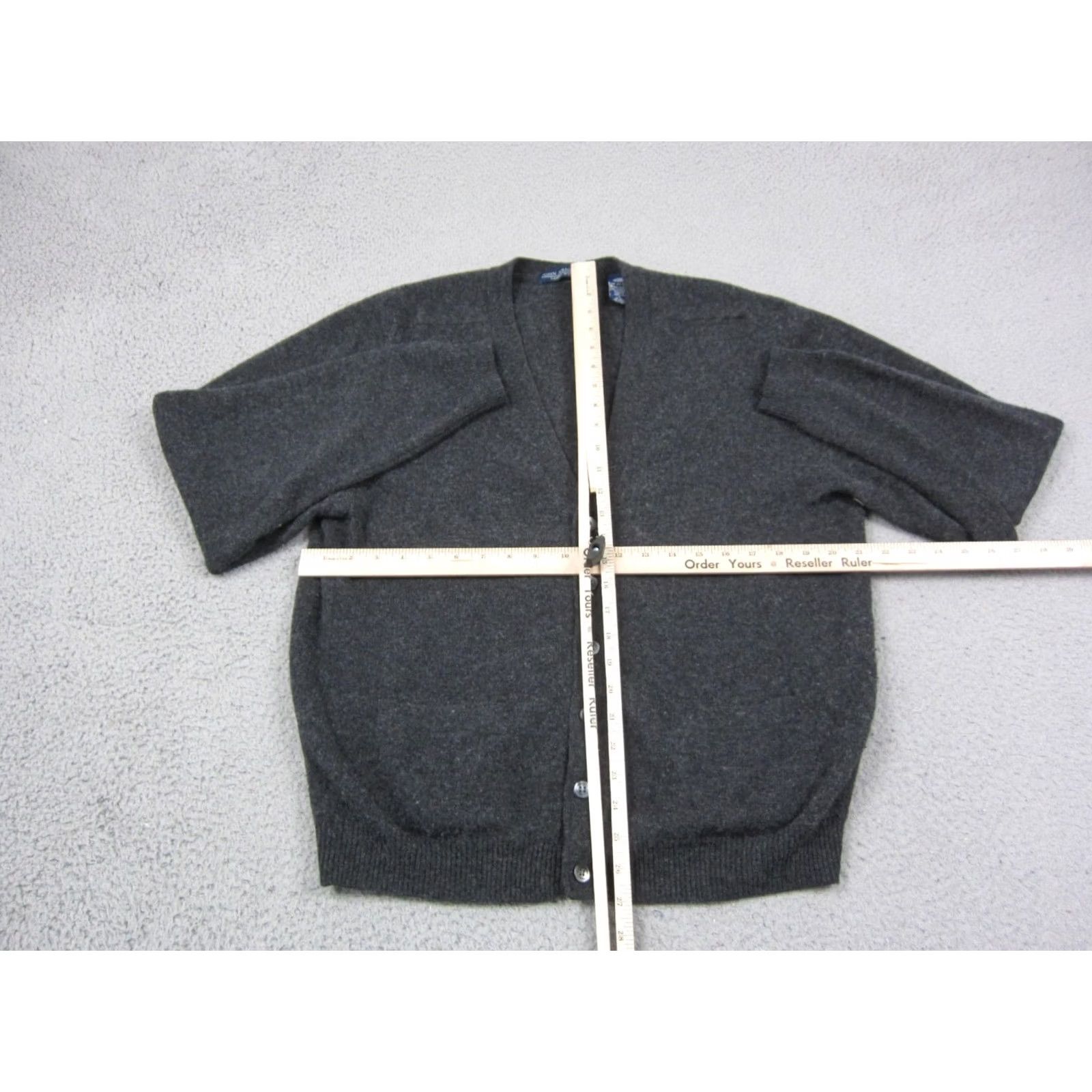 Vintage VINTAGE John Ashford Wool Cardigan Sweater Mens Large Gray 90s USA 80s Button V-Neck Knit Wool Cardigan Mens L Gray Size US L / EU 52-54 / 3 - 5 Thumbnail