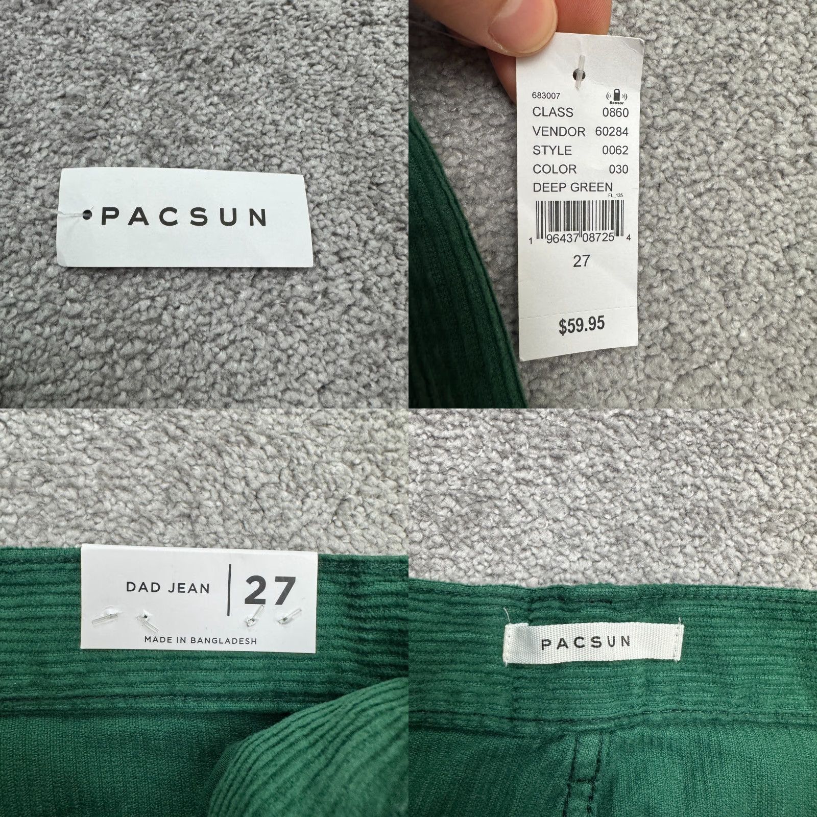 Pacsun PacSun Button Fly High Rise Corduroy Pants Womens 27 Green Straight NWT Casual Vintage 90s Style Womens Cardigan? Size 27" / US 4 / IT 40 - 8 Thumbnail