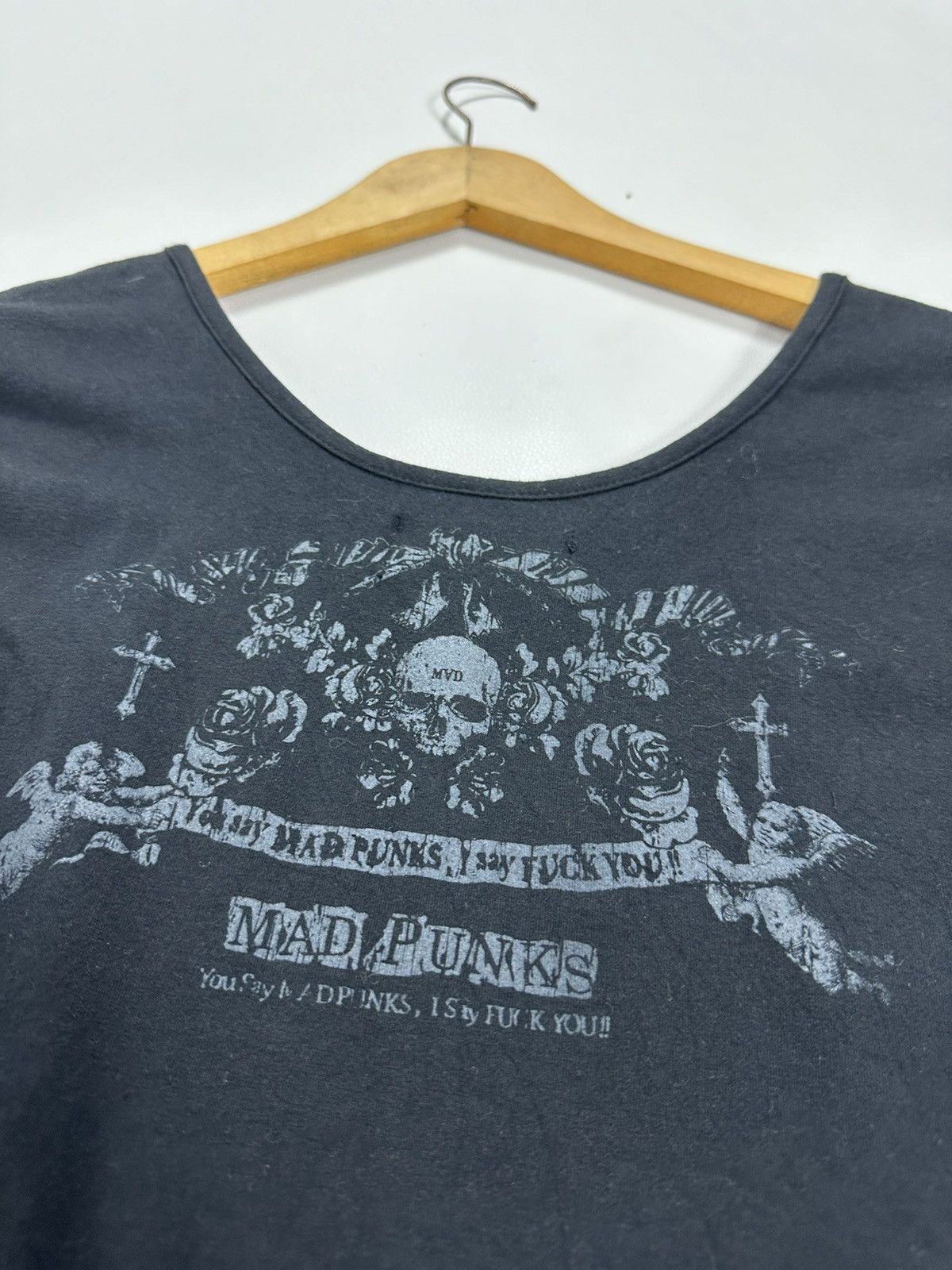 Japanese Brand Mad Punk Beautiful Rock Star Skull angel art Tshirt Size L / US 10 / IT 46 - 7 Thumbnail