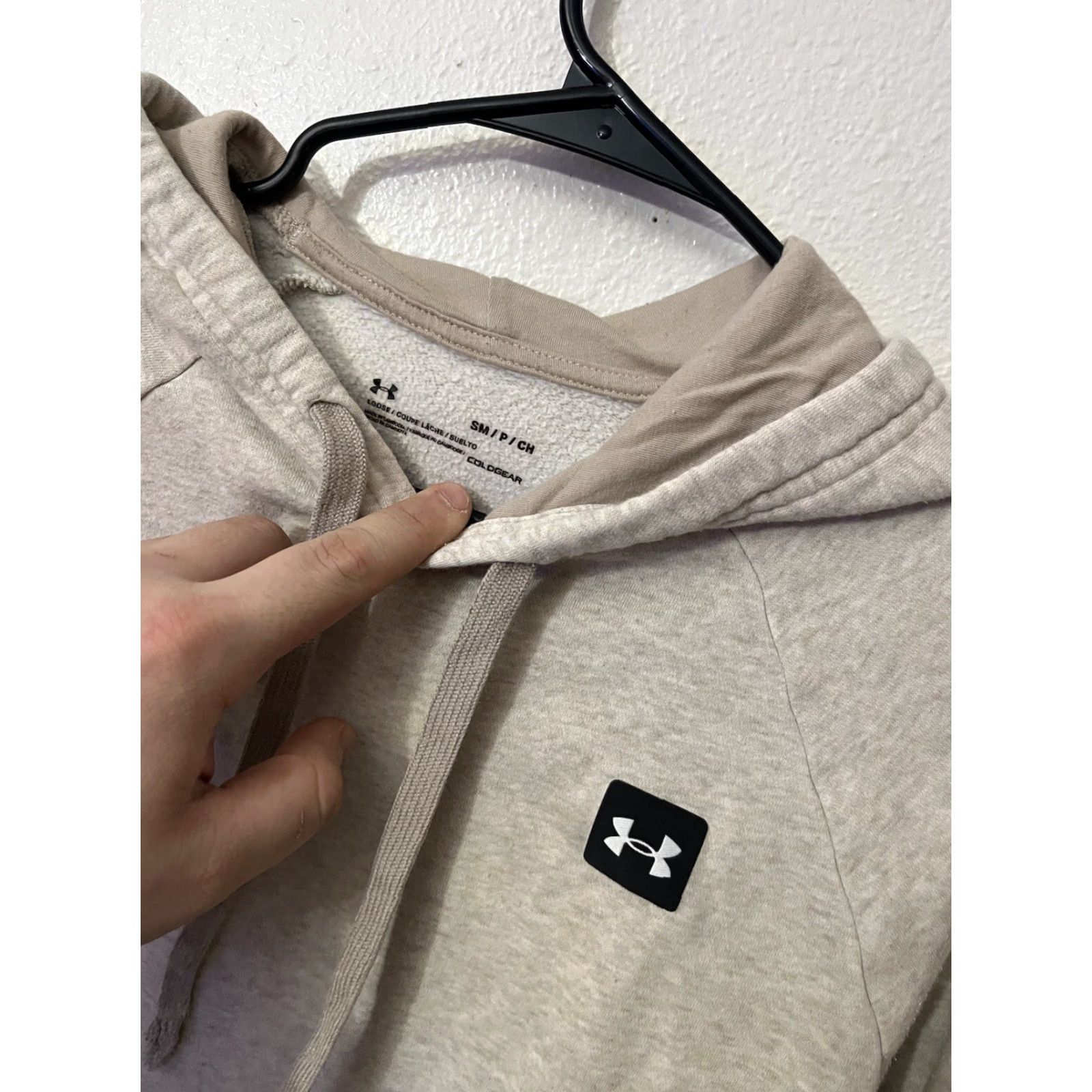 Under Armour VINTAGE Under Armour Hoodie Pullover Men Small Fleece Logo Beige 90s Casual Warm Size US S / EU 44-46 / 1 - 2 Thumbnail