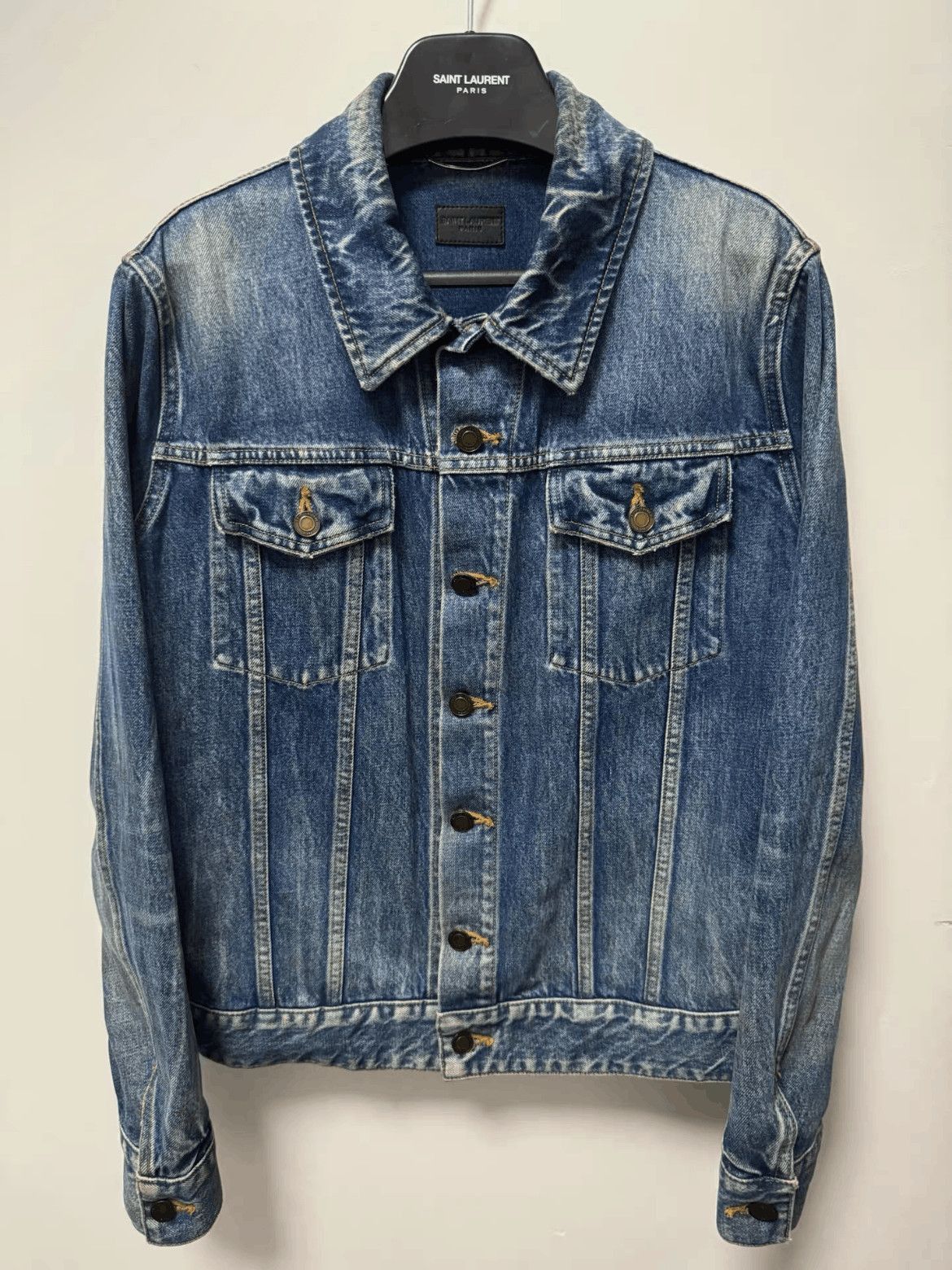 Saint Laurent Paris Saint Laurent Paris 17AW Flamingo Stitch Denim Jacket-2508 Size US M / EU 48-50 / 2 - 2 Thumbnail