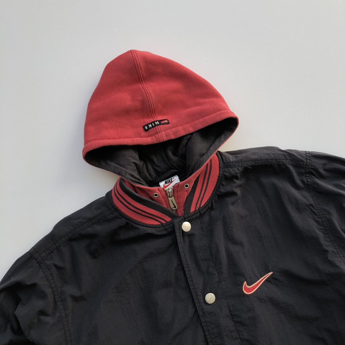 Nike Nike 90’s Double Nylon Bomber Hooded Vintage Jacket rare Size US S / EU 44-46 / 1 - 2 Thumbnail