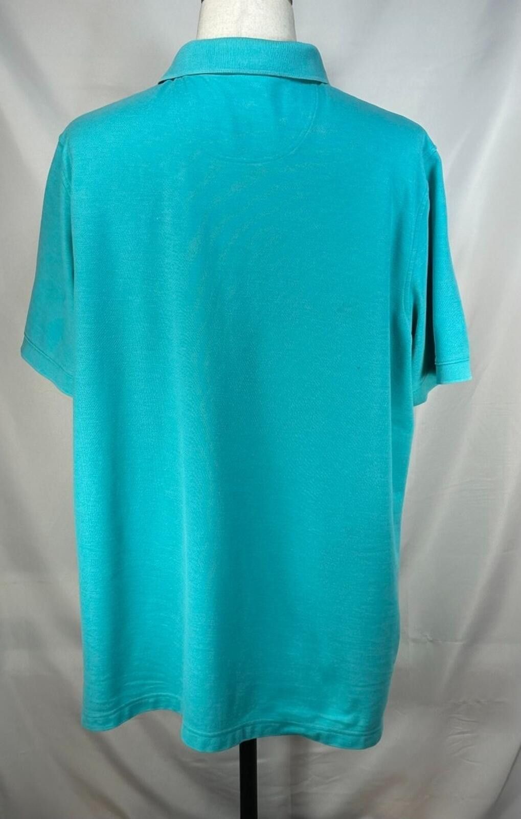 Croft & Barrow Croft Barrow 1/4 Button Polo Shirt Aqua Blue Mens 2XL Size US XXL / EU 58 / 5 - 2 Thumbnail