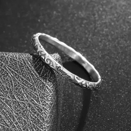Ring Of Fire Retro Thin Round Ring Size ONE SIZE - 2 Thumbnail