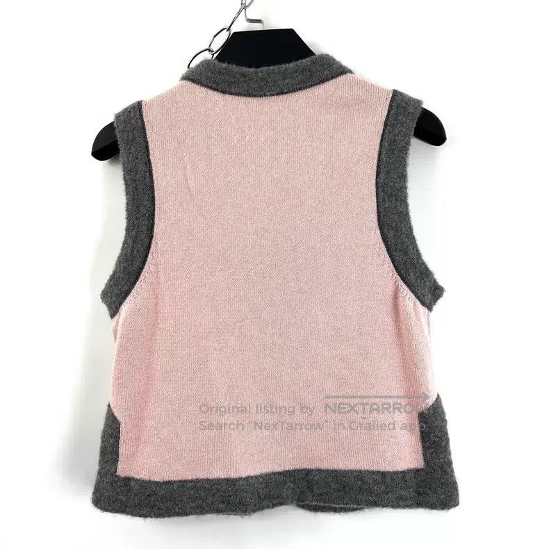 Chanel Chanel Gray and pink colour-block knitted vest coat Size XS / US 0-2 / IT 36-38 - 2 Thumbnail