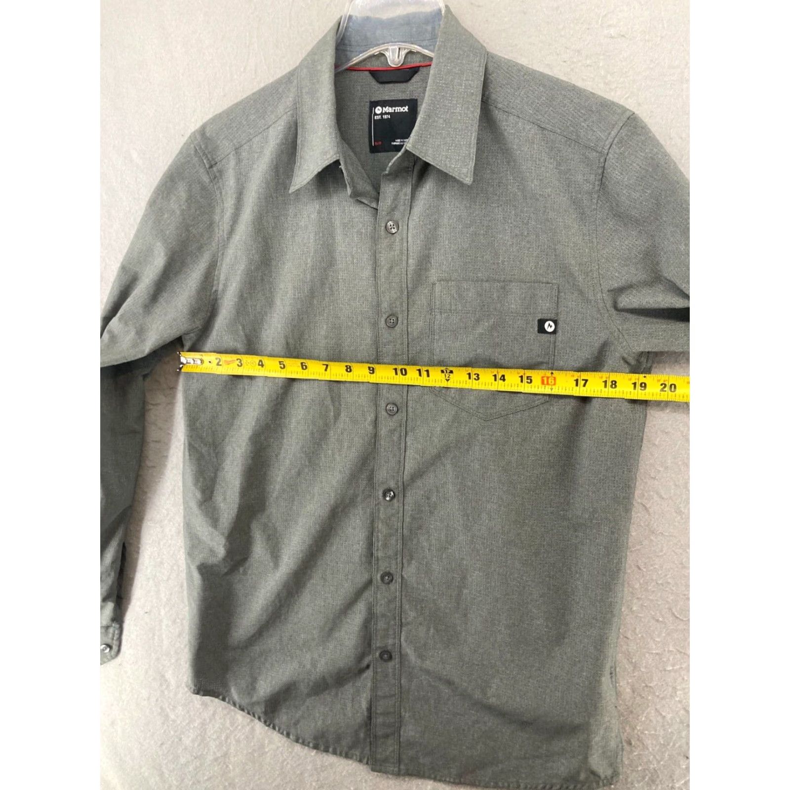 Marmot MARMOT Men’s Shirt Button-Up Long Sleeve Gray Small Outdoor Hiking Casual Travel Workwear Size US S / EU 44-46 / 1 - 2 Thumbnail